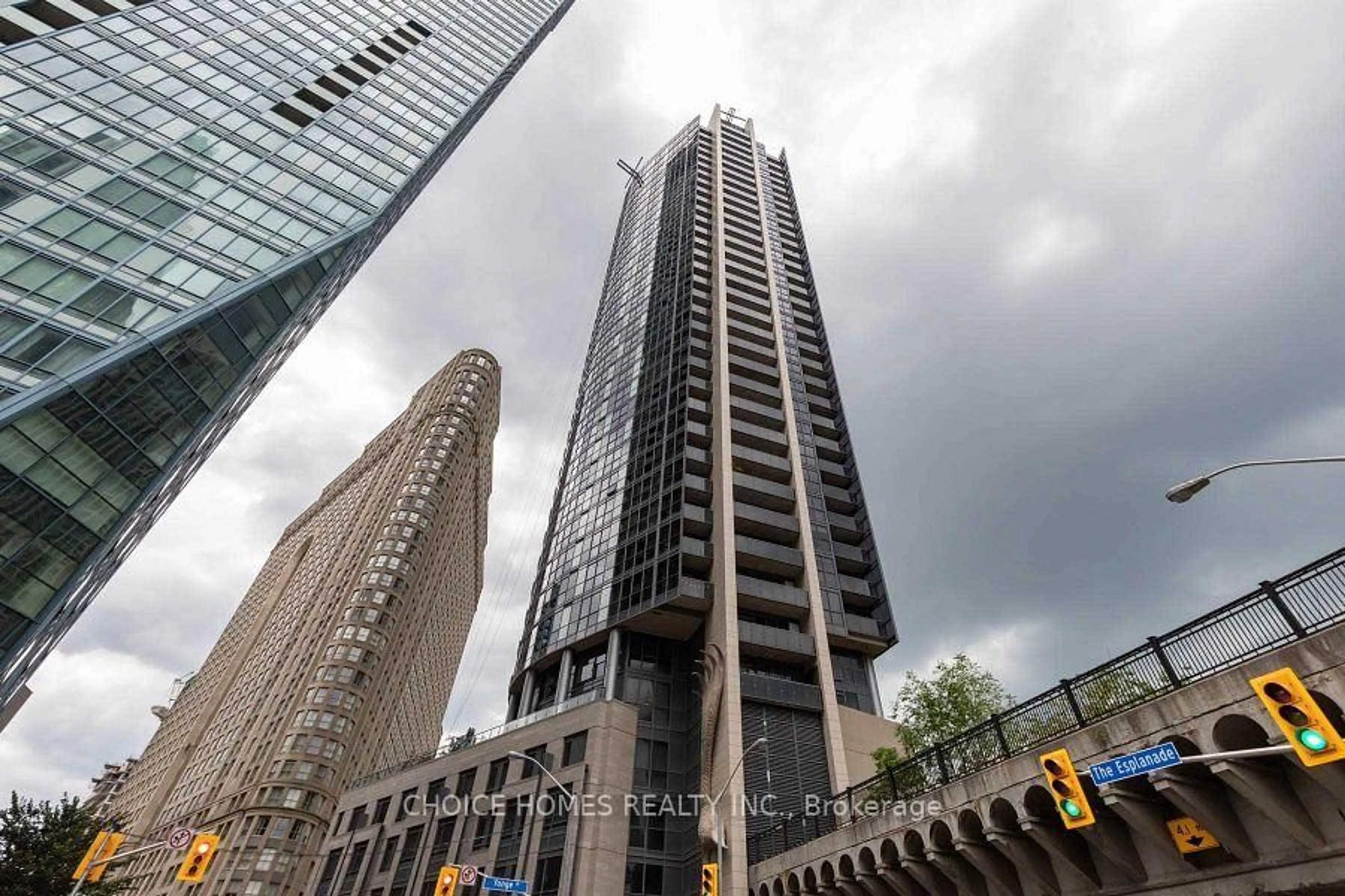 A pic from outside/outdoor area/front of a property/back of a property/a pic from drone, city buildings view from balcony for 1 The Esplanade N/A #702, Toronto Ontario M5E 0A8