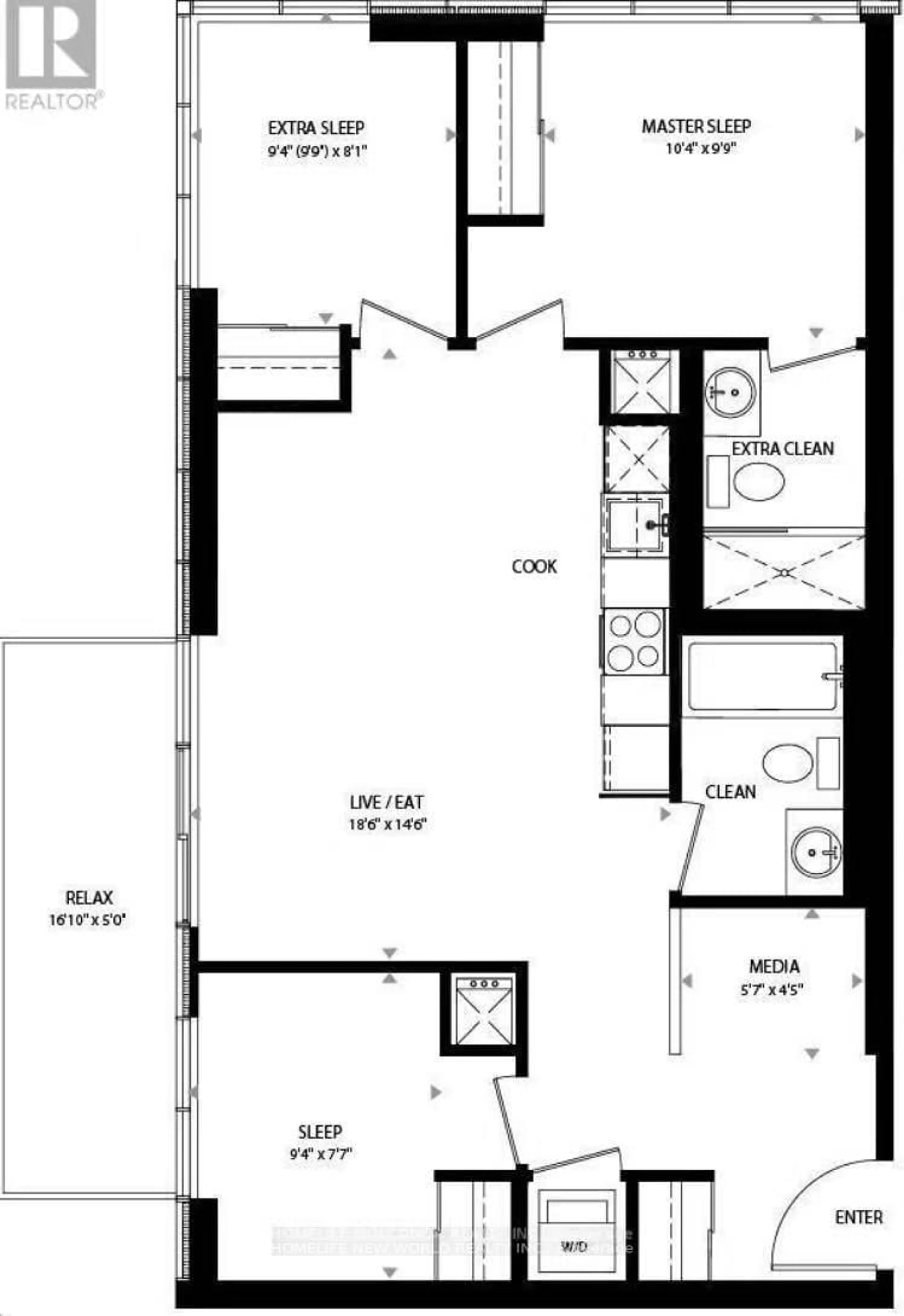 Floor plan for 49 East Liberty St #2003, Toronto Ontario M6K 0B2