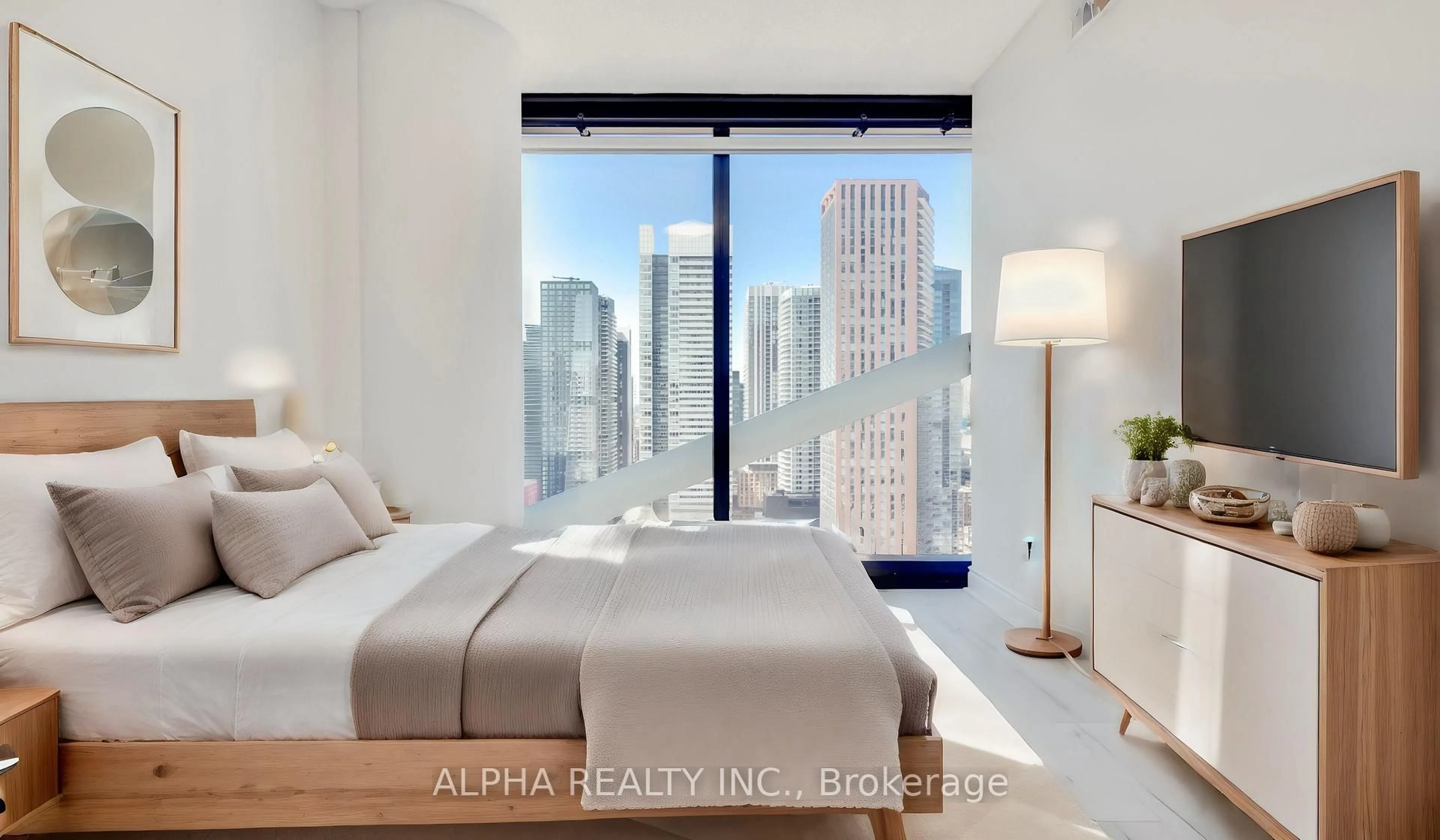 Bedroom with bed, unknown for 224 King St #2506, Toronto Ontario M5V 1H8