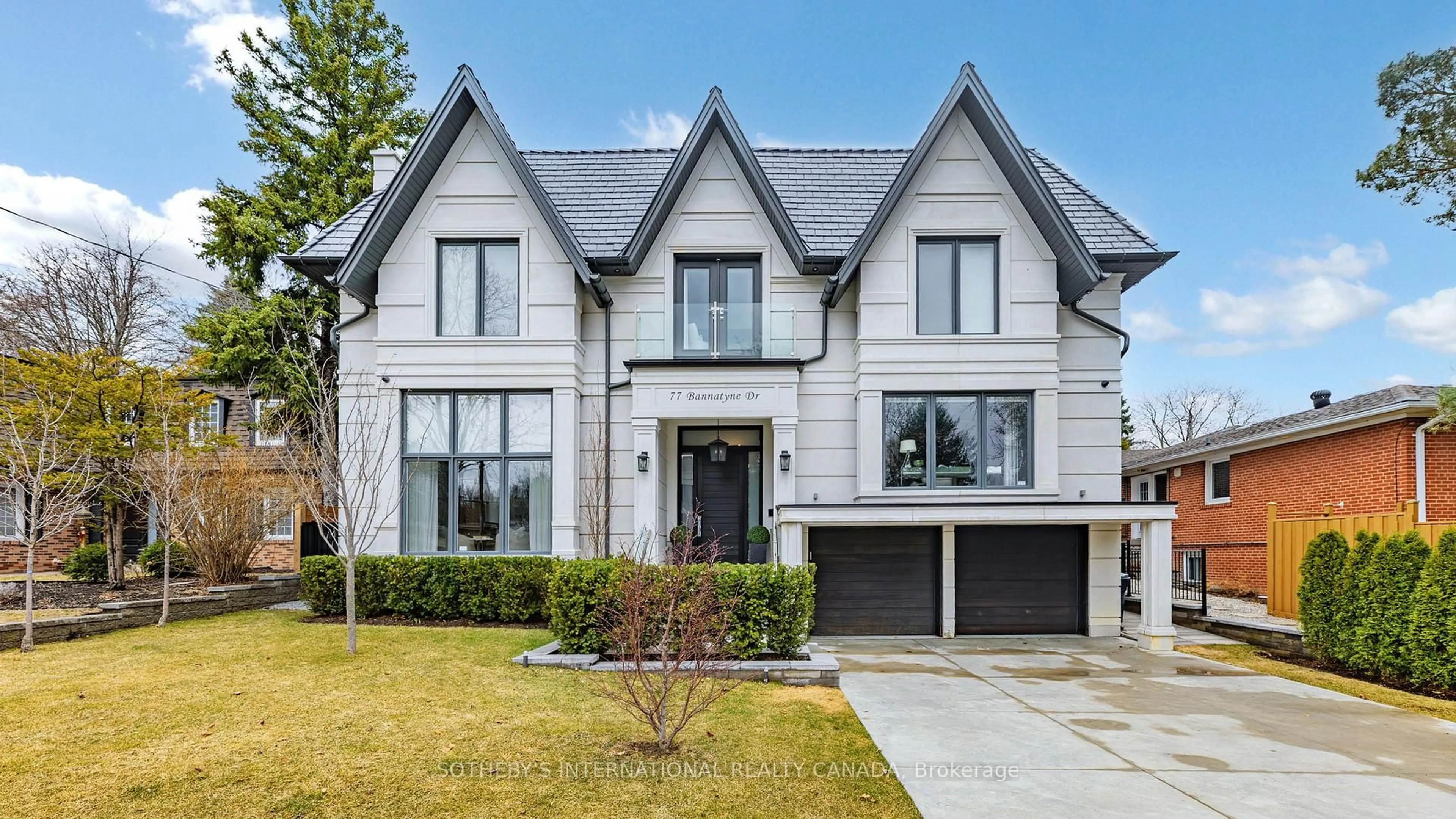 Home with brick exterior material, street for 77 Bannatyne Dr, Toronto Ontario M2L 2P2