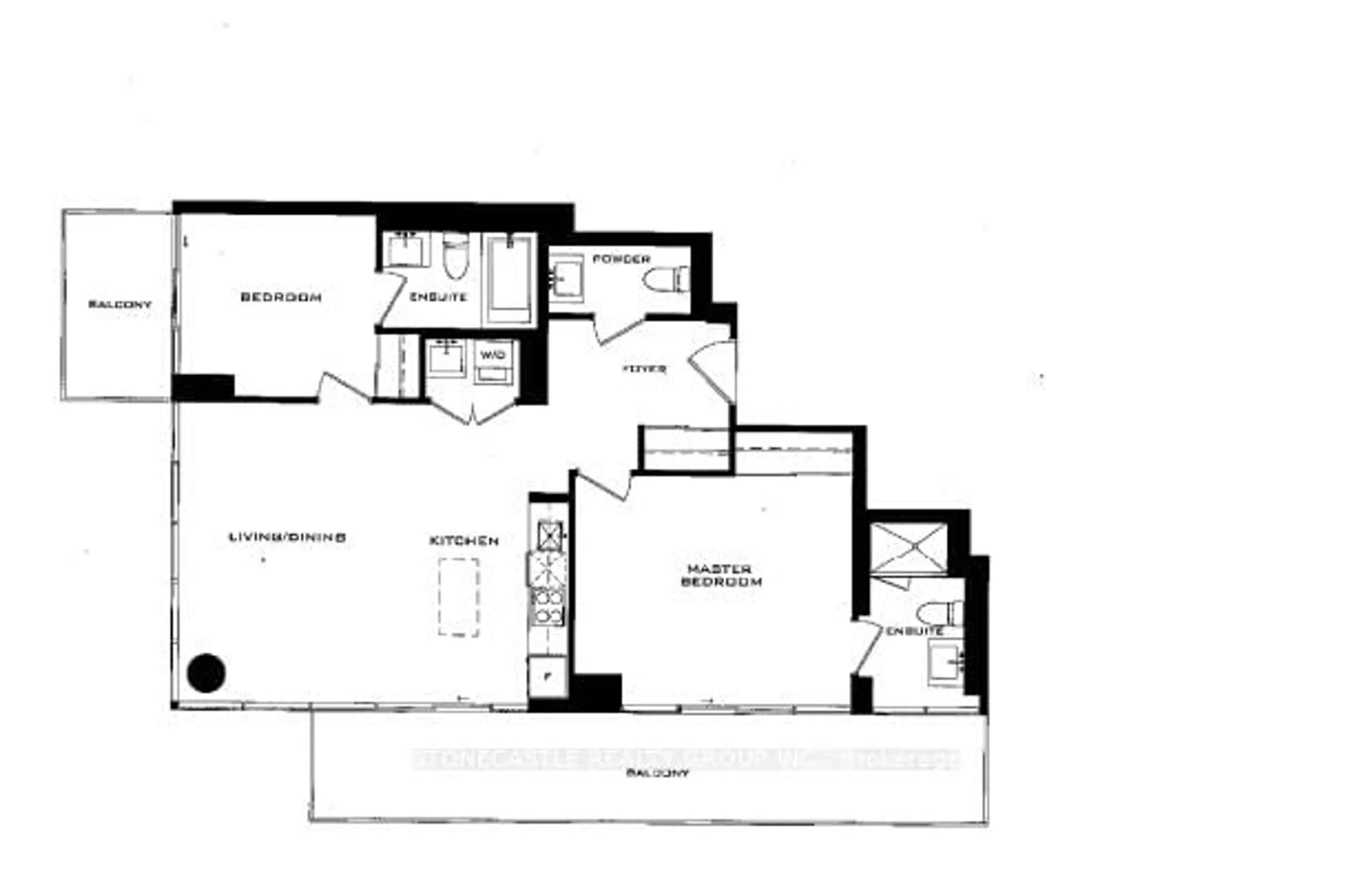 Floor plan for 33 Frederick Todd Way #1001, Toronto Ontario M4G 0C9