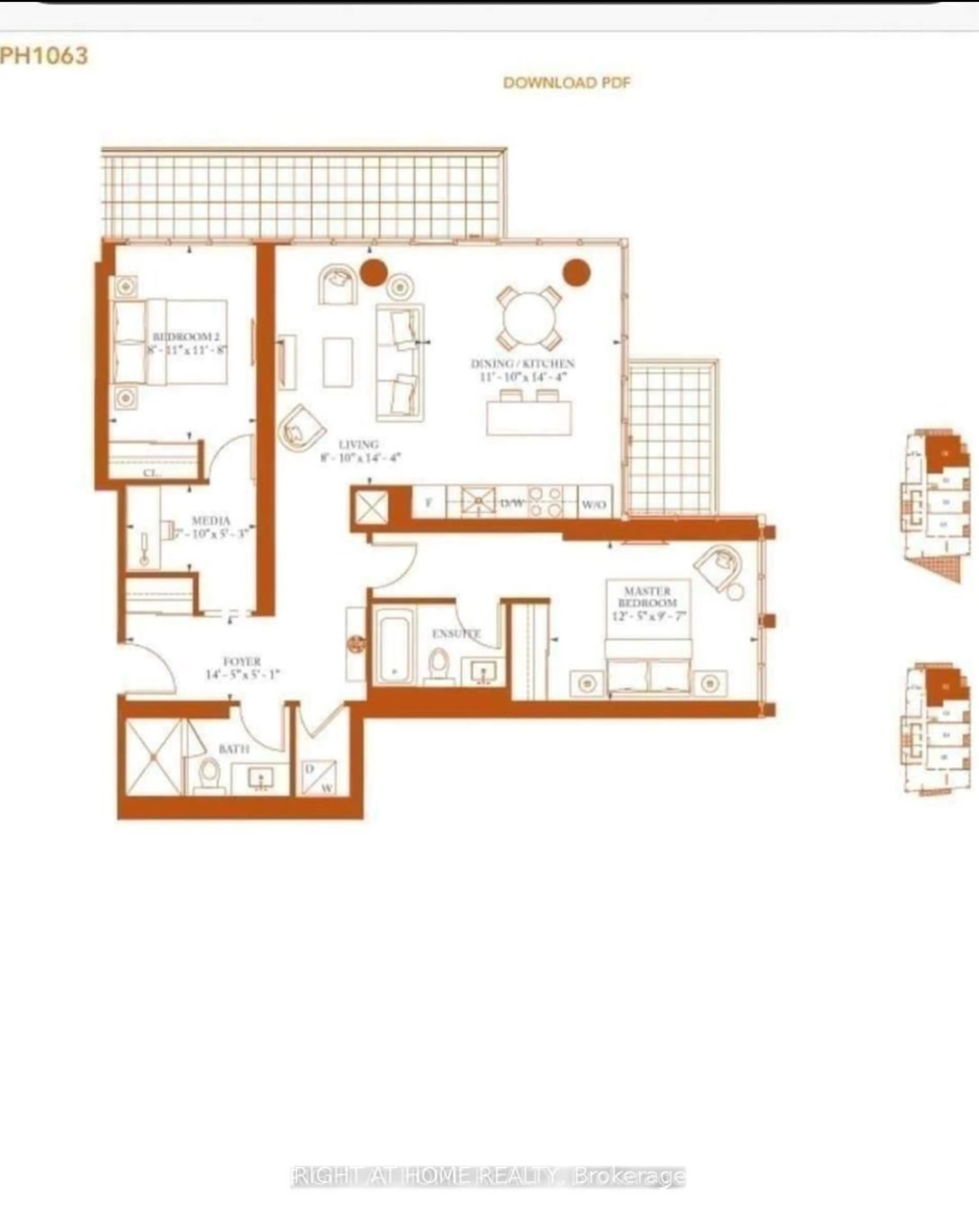 Floor plan for 32 Davenport Rd #ph02, Toronto Ontario M5R 0B5