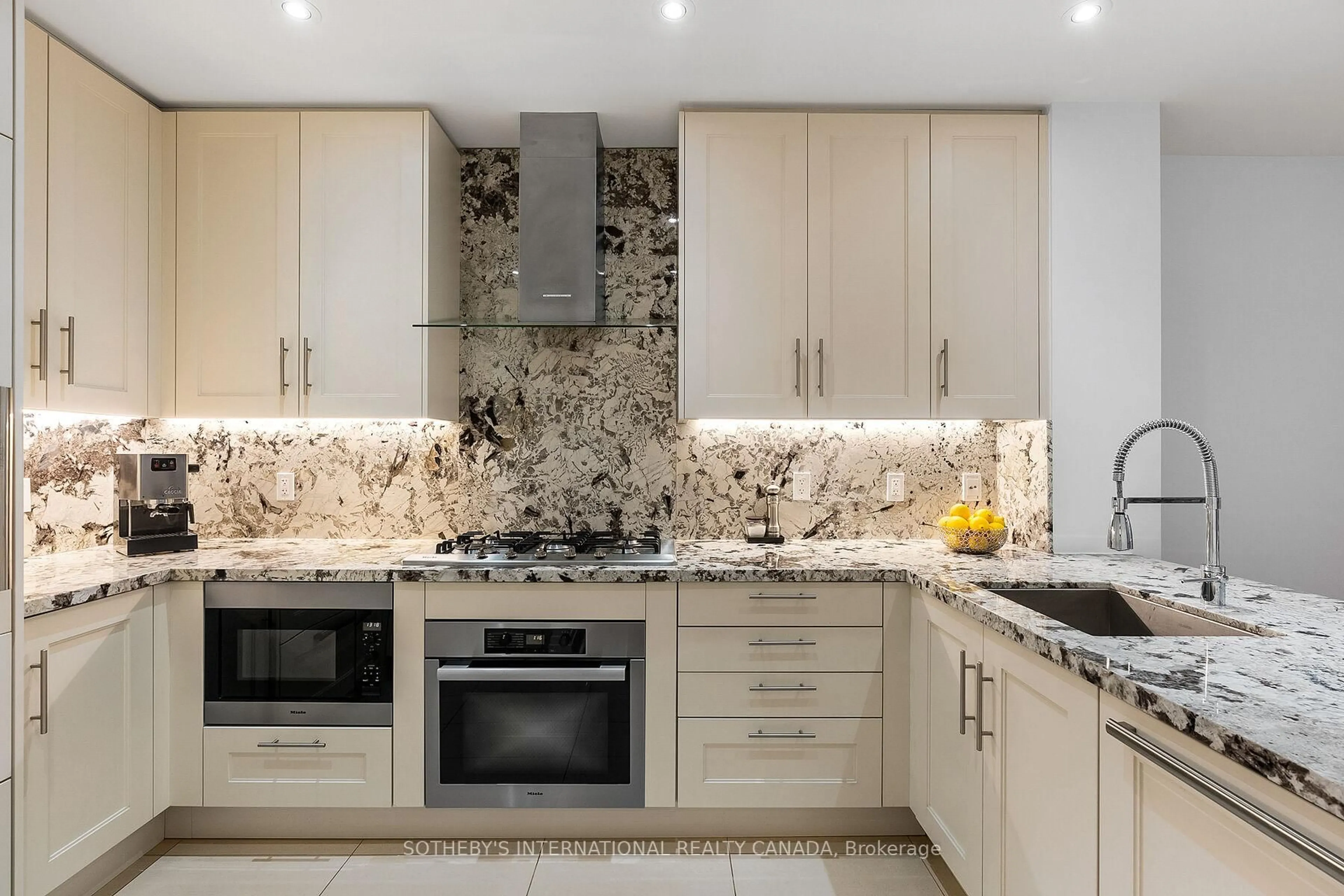 Contemporary kitchen, ceramic/tile floor for 29 Queens Quay #Th 115, Toronto Ontario M5E 0A4