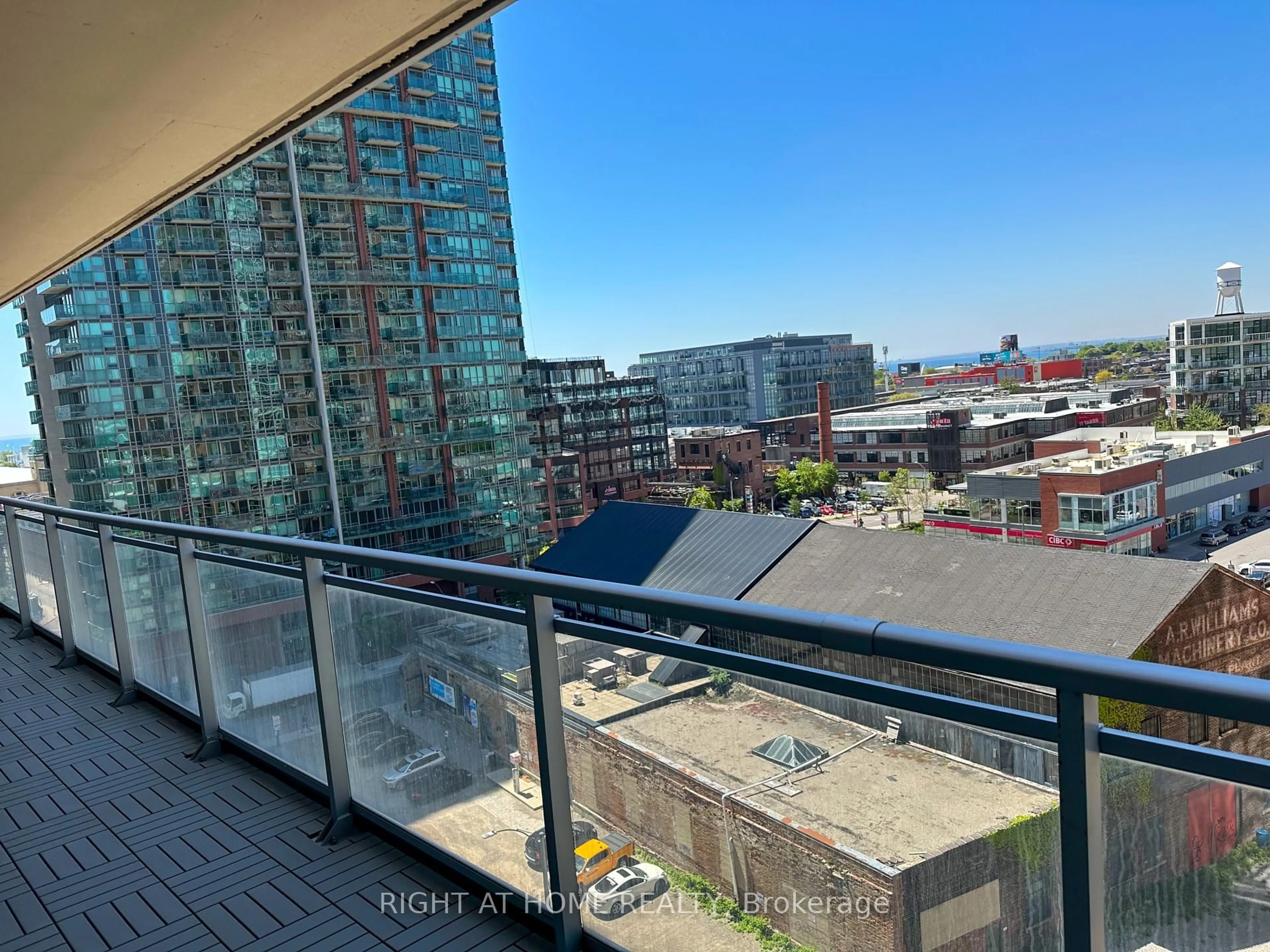 Balcony in the apartment, city buildings view from balcony for 100 Western Battery Rd #806, Toronto Ontario M6K 3S2