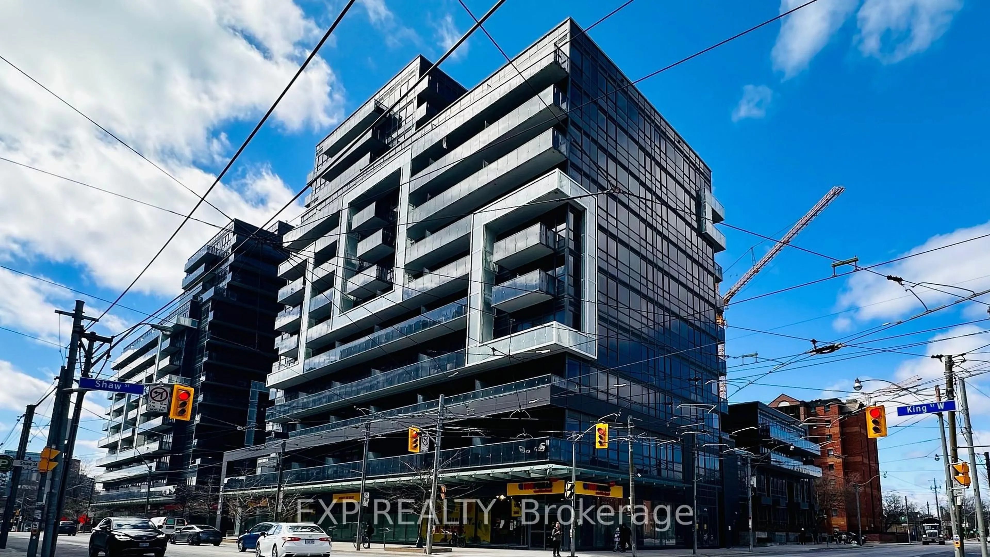 A pic from outside/outdoor area/front of a property/back of a property/a pic from drone, building for 1030 King St #408, Toronto Ontario M6K 0B4
