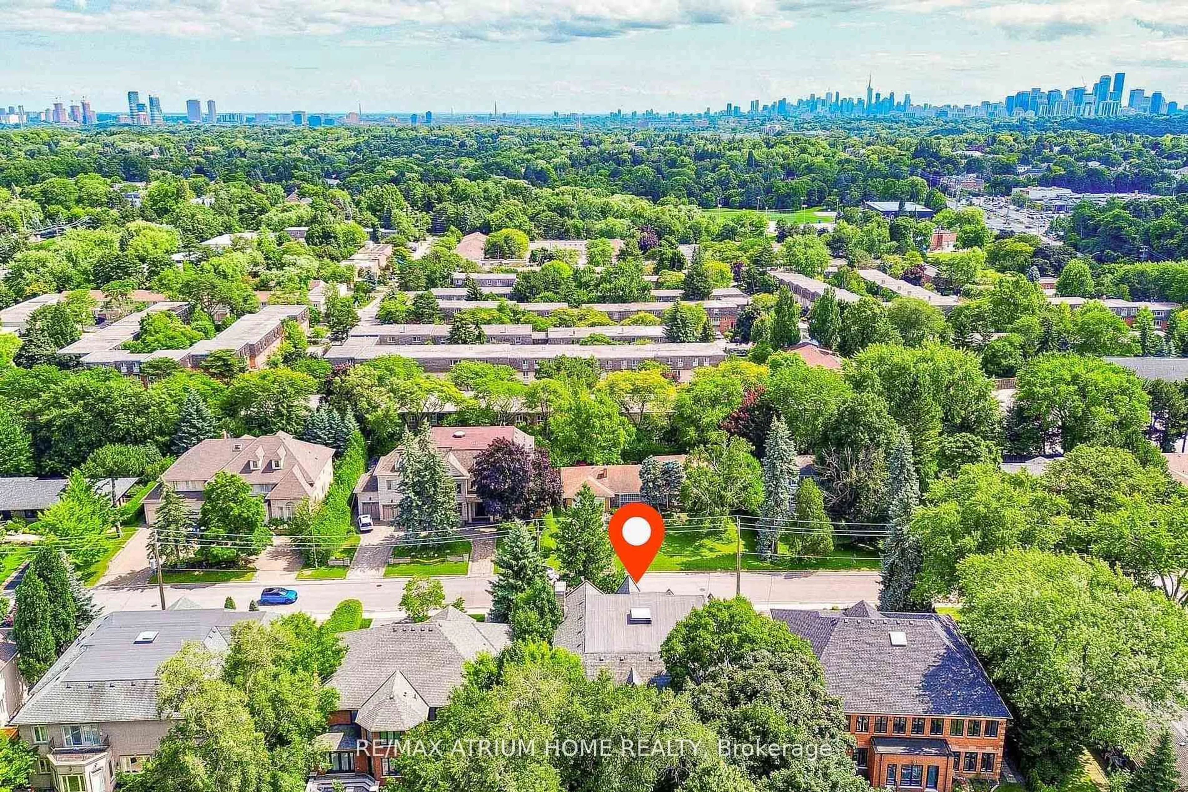 A pic from outside/outdoor area/front of a property/back of a property/a pic from drone, city buildings view from balcony for 18 Heathcote Ave, Toronto Ontario M2L 1Y7