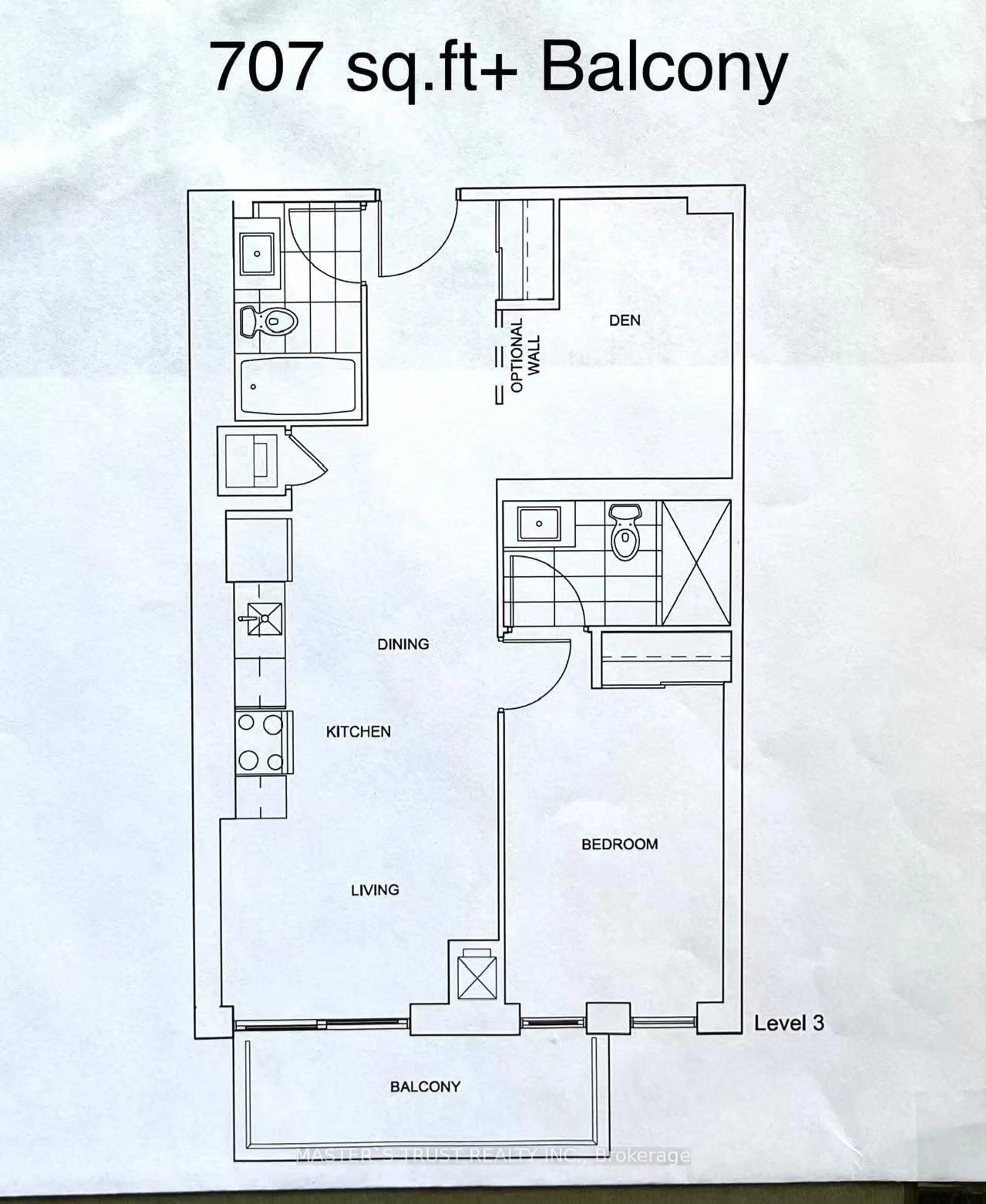 Floor plan for 150 Fairview Mall Dr #216, Toronto Ontario M2J 0E7