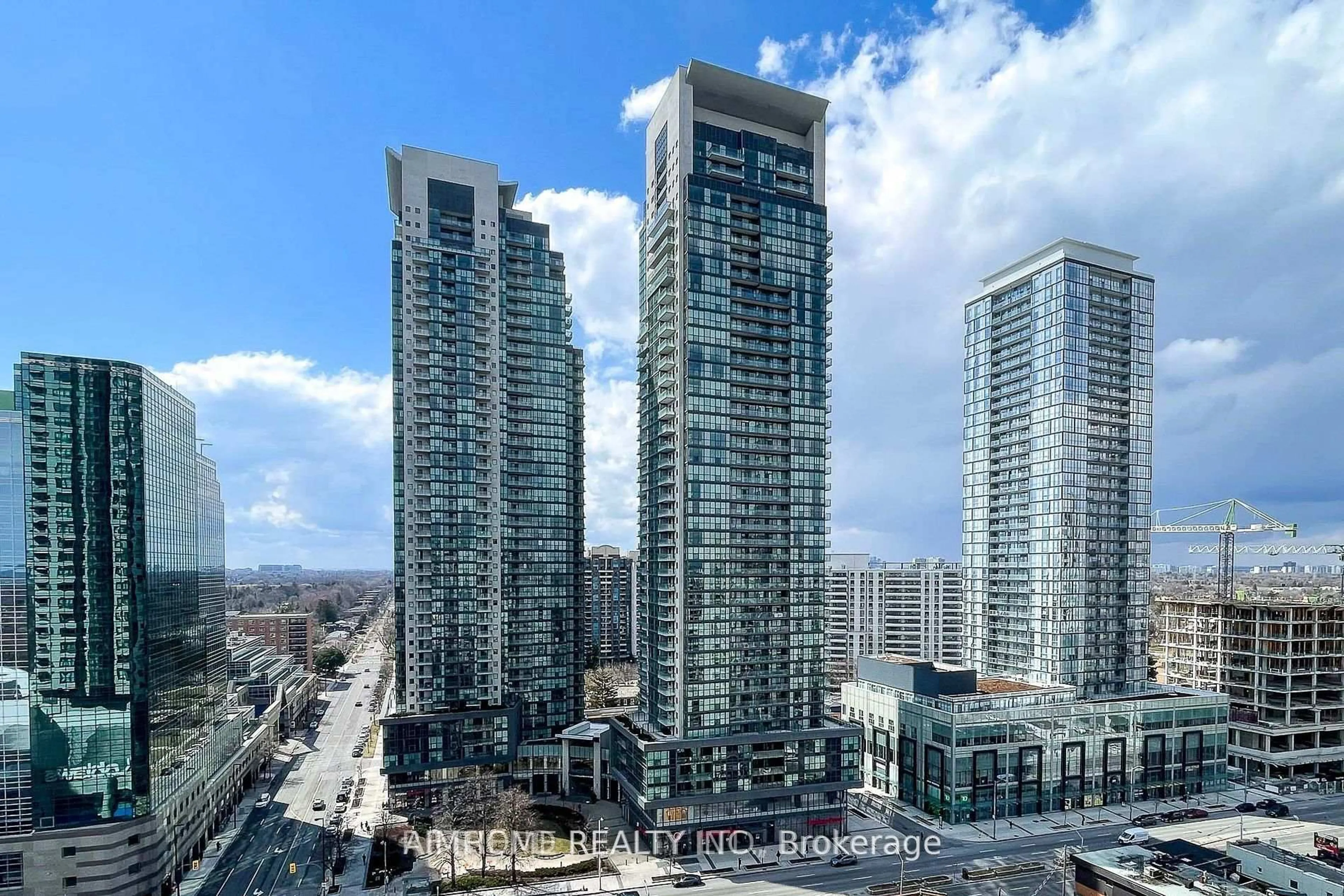 A pic from outside/outdoor area/front of a property/back of a property/a pic from drone, city buildings view from balcony for 5168 YONGE St #2615, Toronto Ontario M2N 0G1