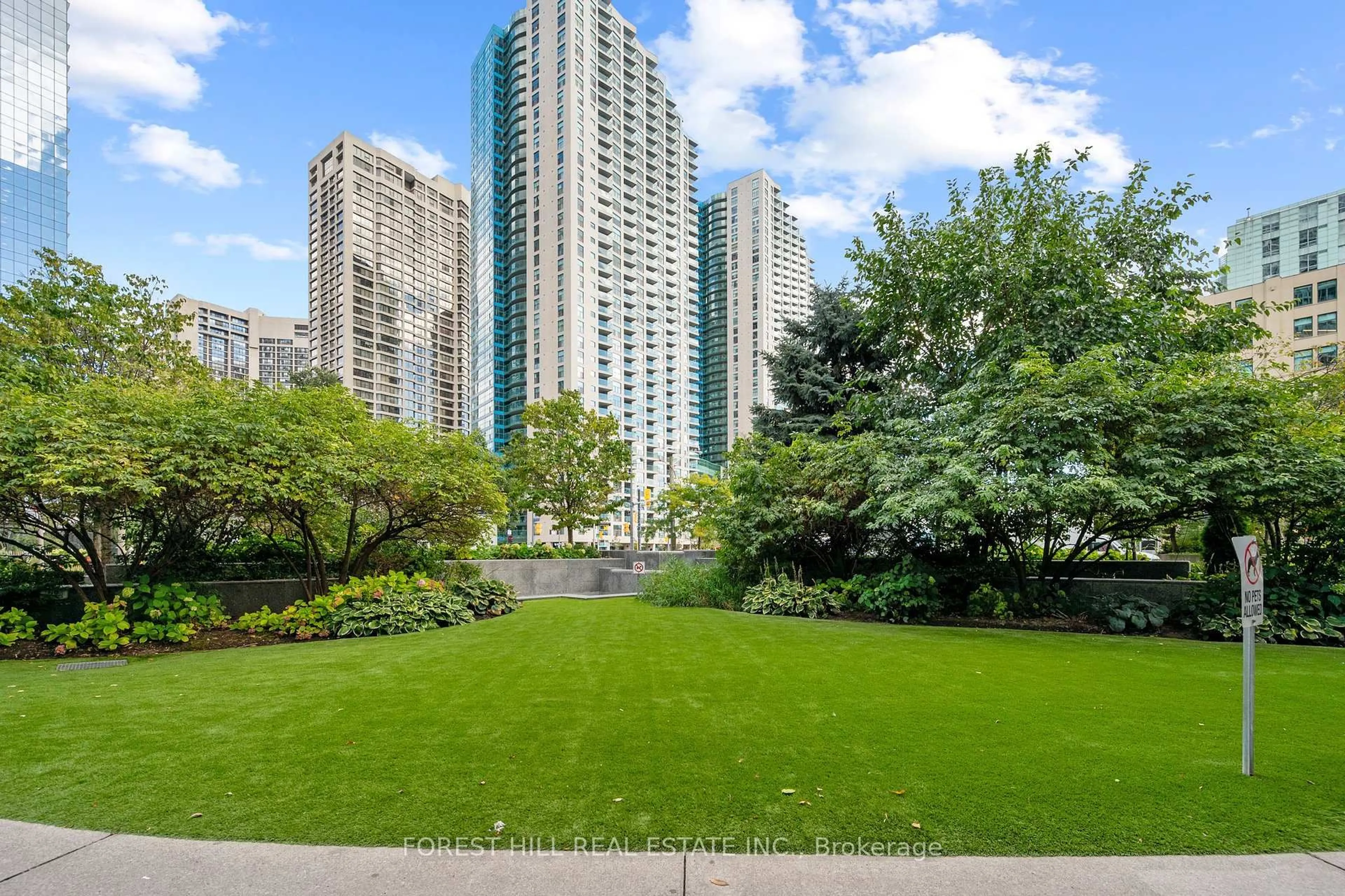 Patio, city buildings view from balcony for 208 Queens Quay Blvd #3512, Toronto Ontario M5N 2Y5