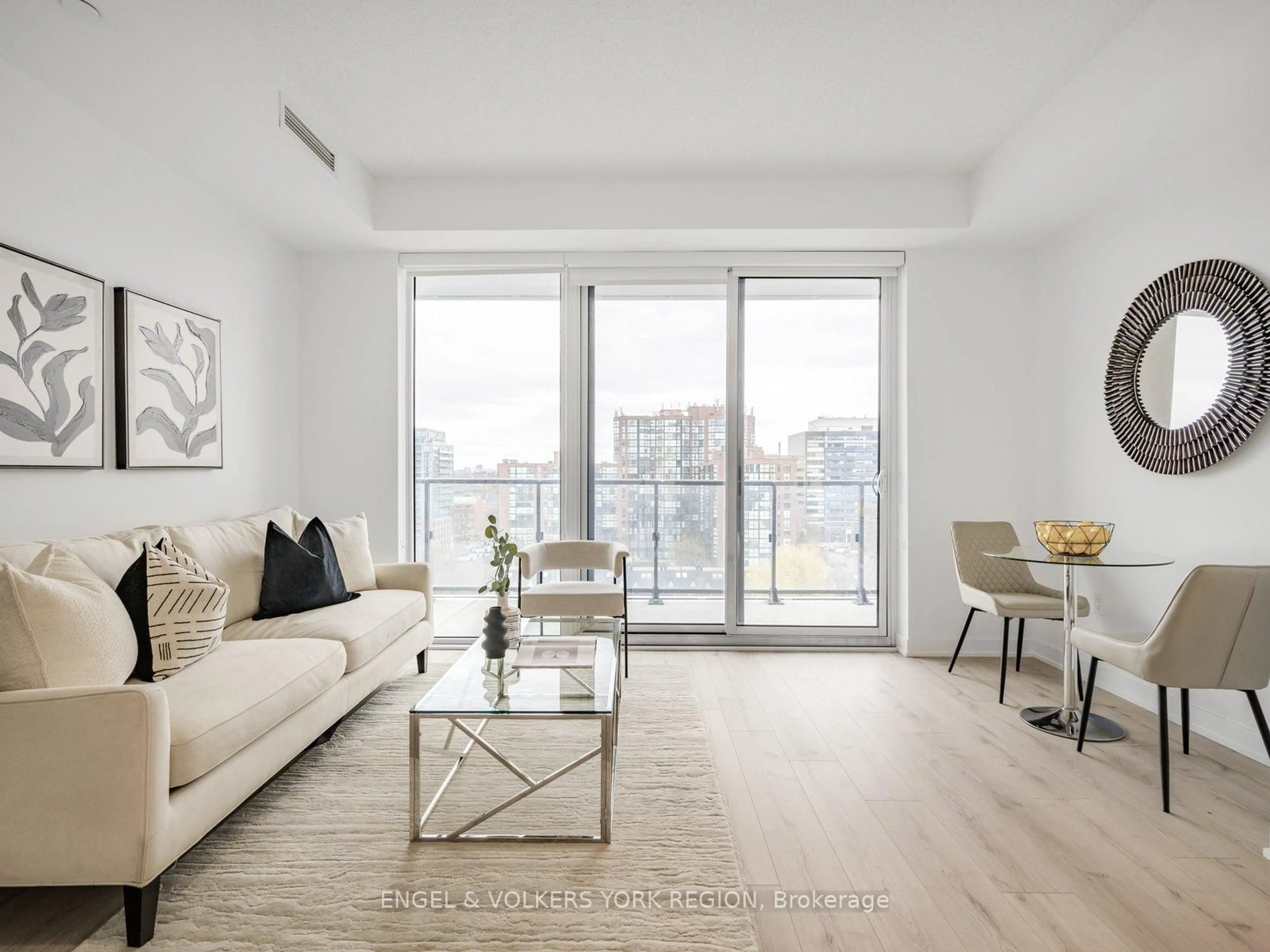 Living room with furniture, wood/laminate floor for 9 Tecumseth St #1114, Toronto Ontario M5V 0S5