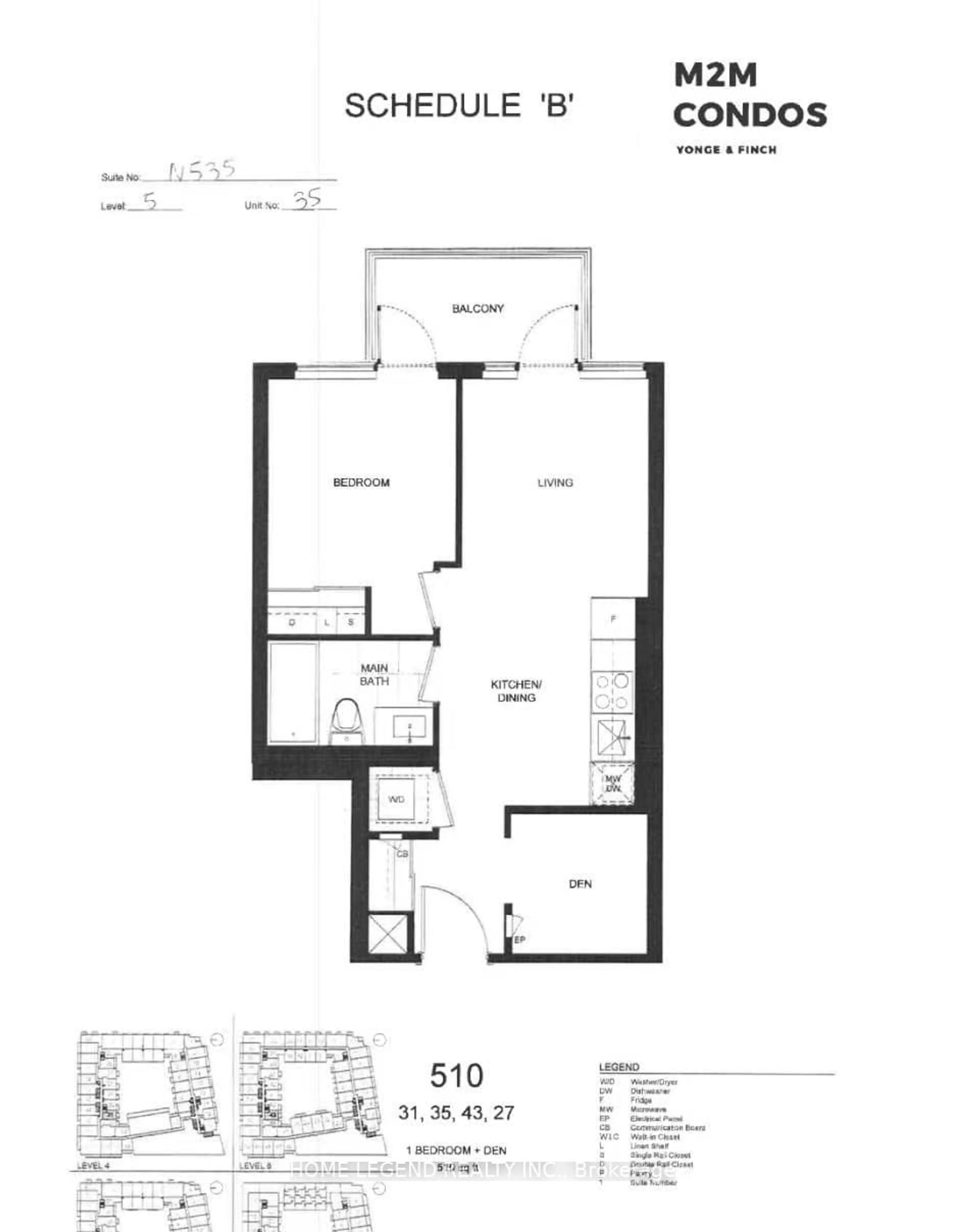 Floor plan for 7 Golden Lion Hts #N535, Toronto Ontario M2M 0C1