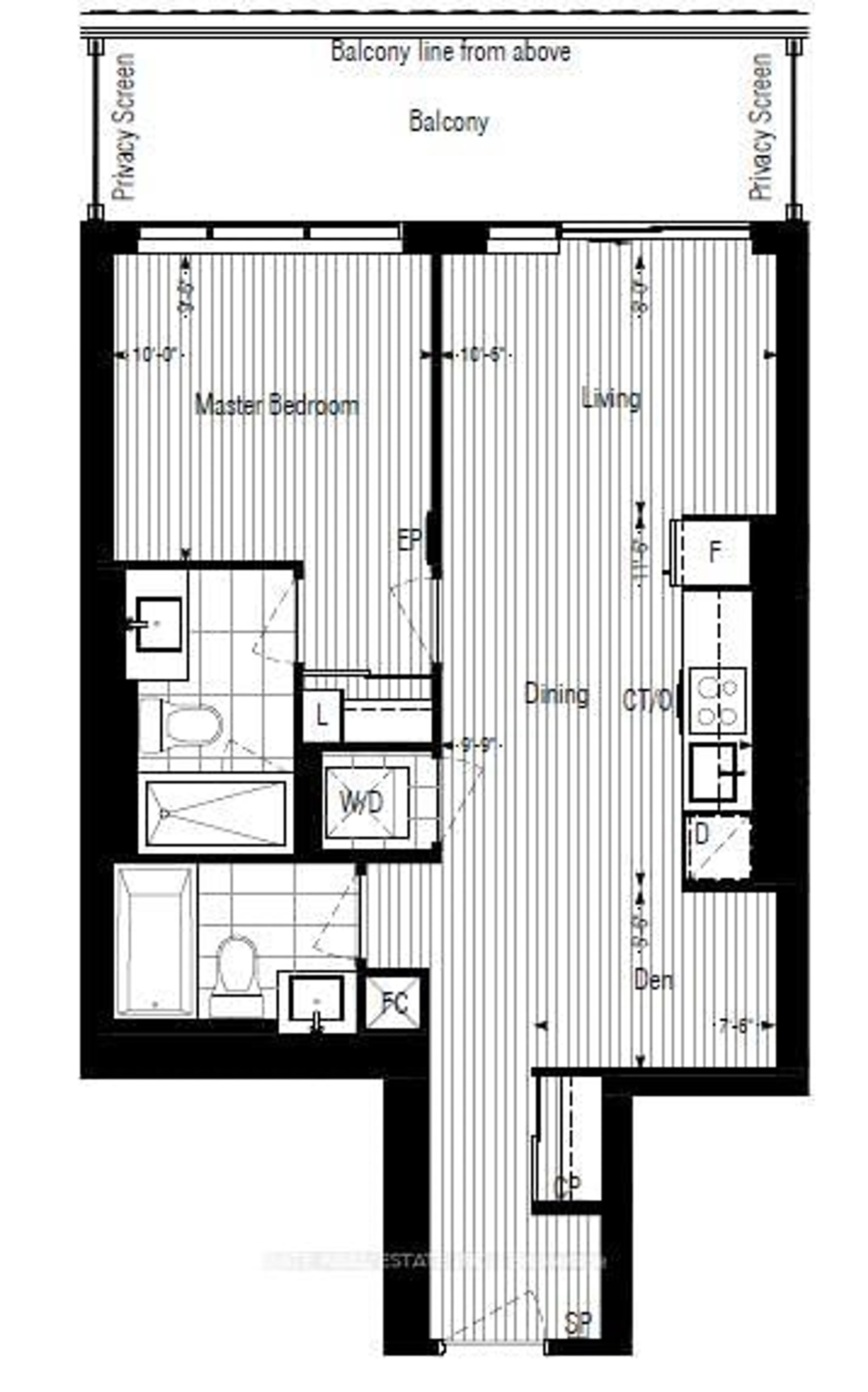Floor plan for 20 In on the Park Dr #1730, Toronto Ontario M3C 0P8