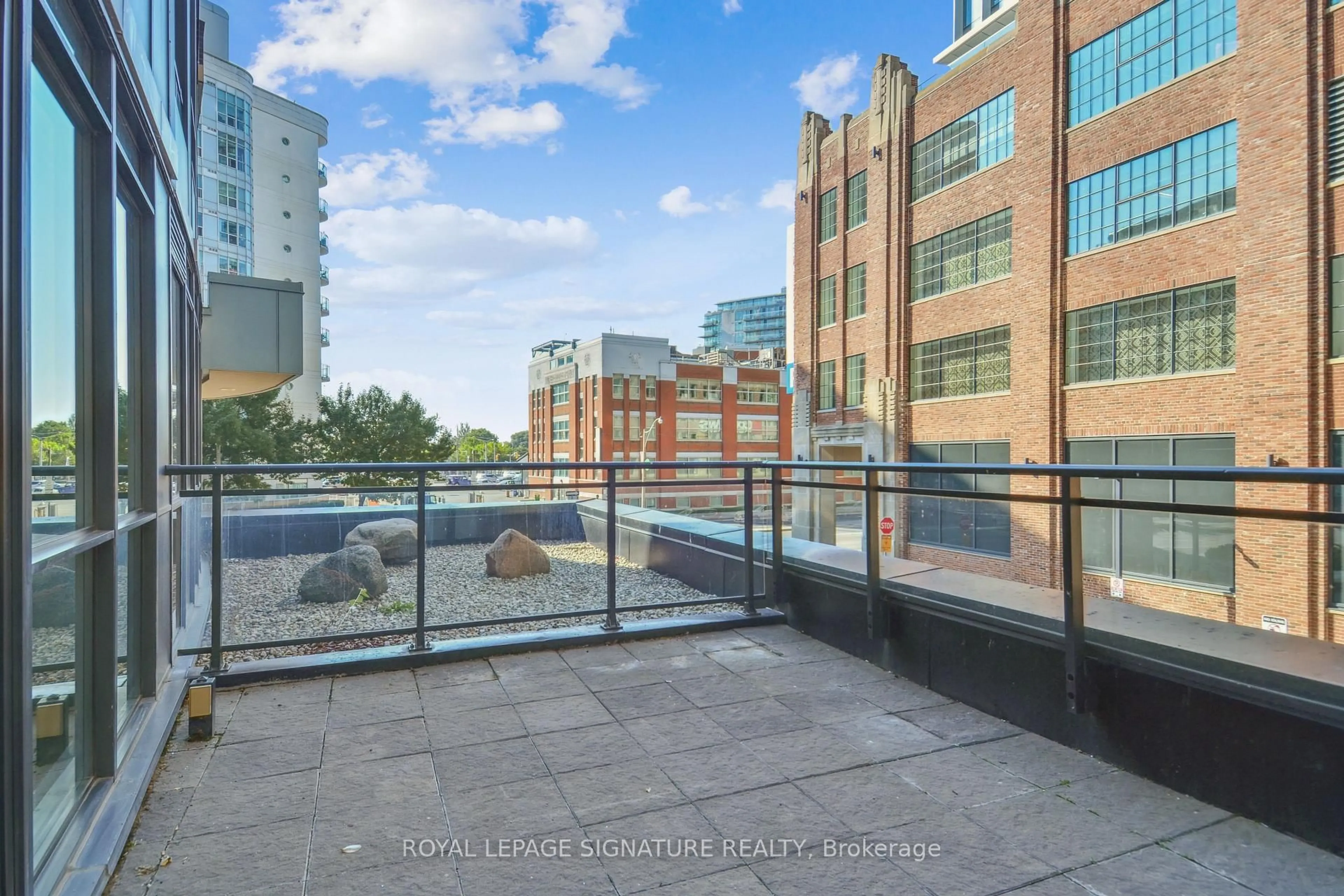 Balcony in the apartment, city buildings view from balcony for 38 Dan Leckie Way #223, Toronto Ontario M5V 2V6