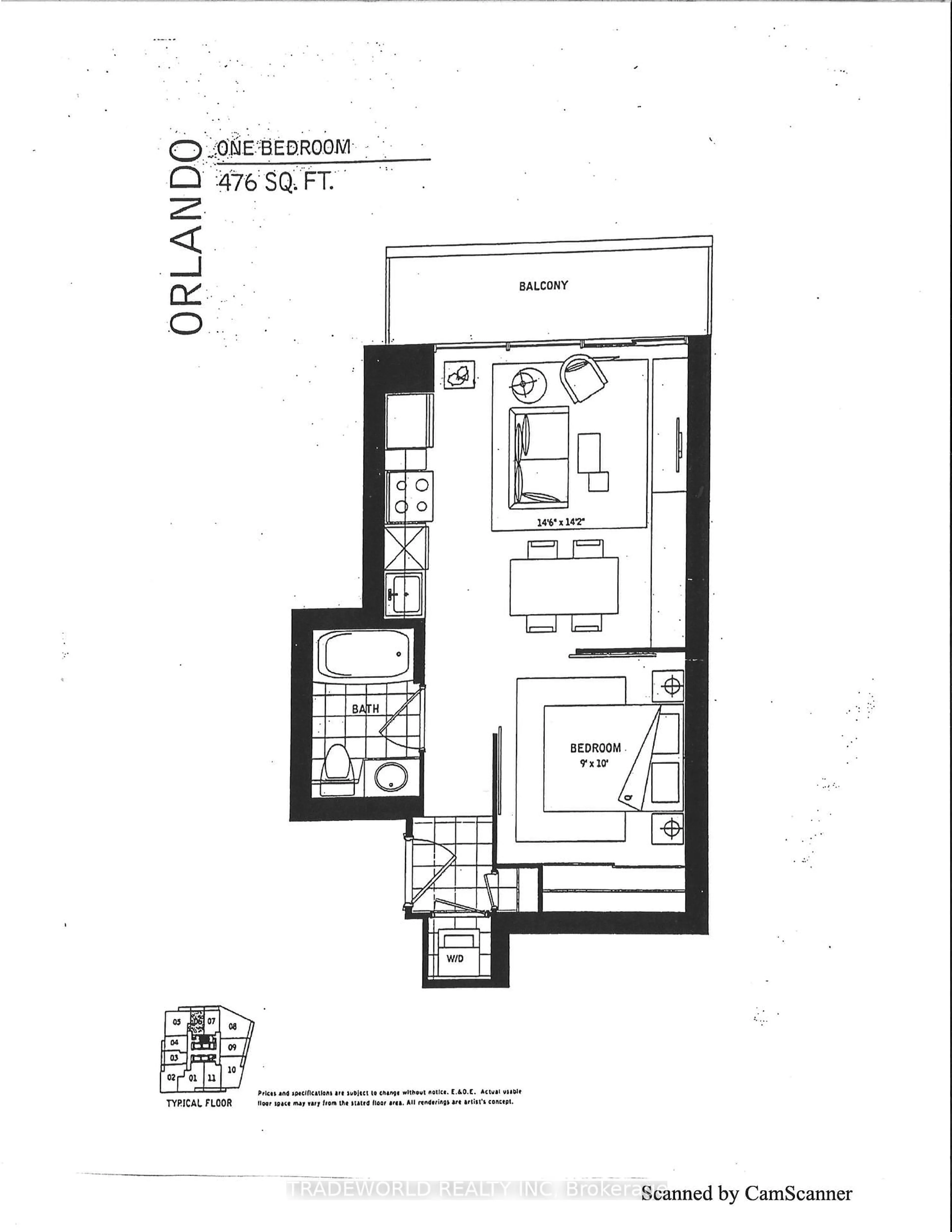 Floor plan for 65 Bremner Blvd #1906, Toronto Ontario M5J 0A7
