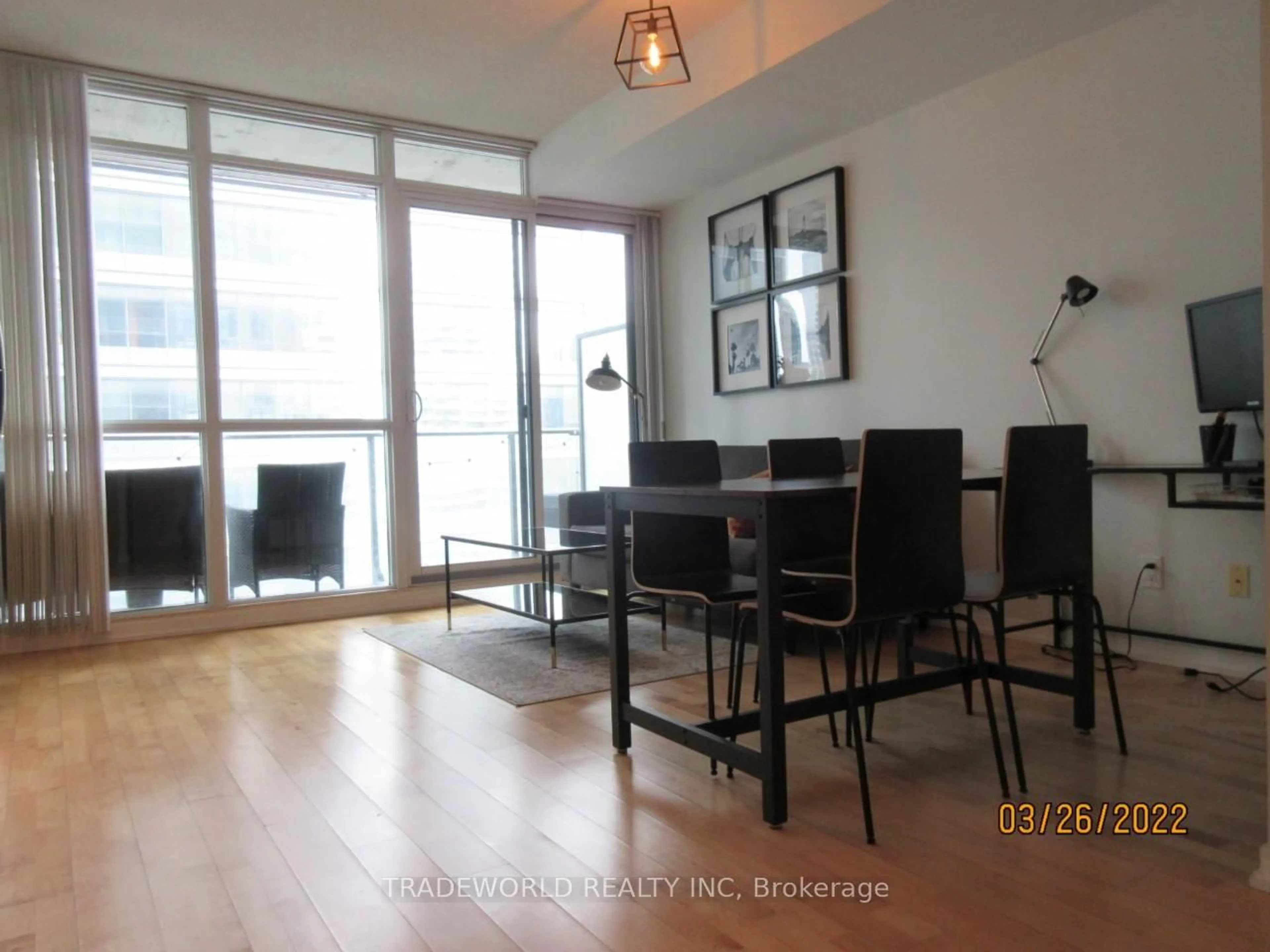 Dining room, wood/laminate floor for 65 Bremner Blvd #1906, Toronto Ontario M5J 0A7
