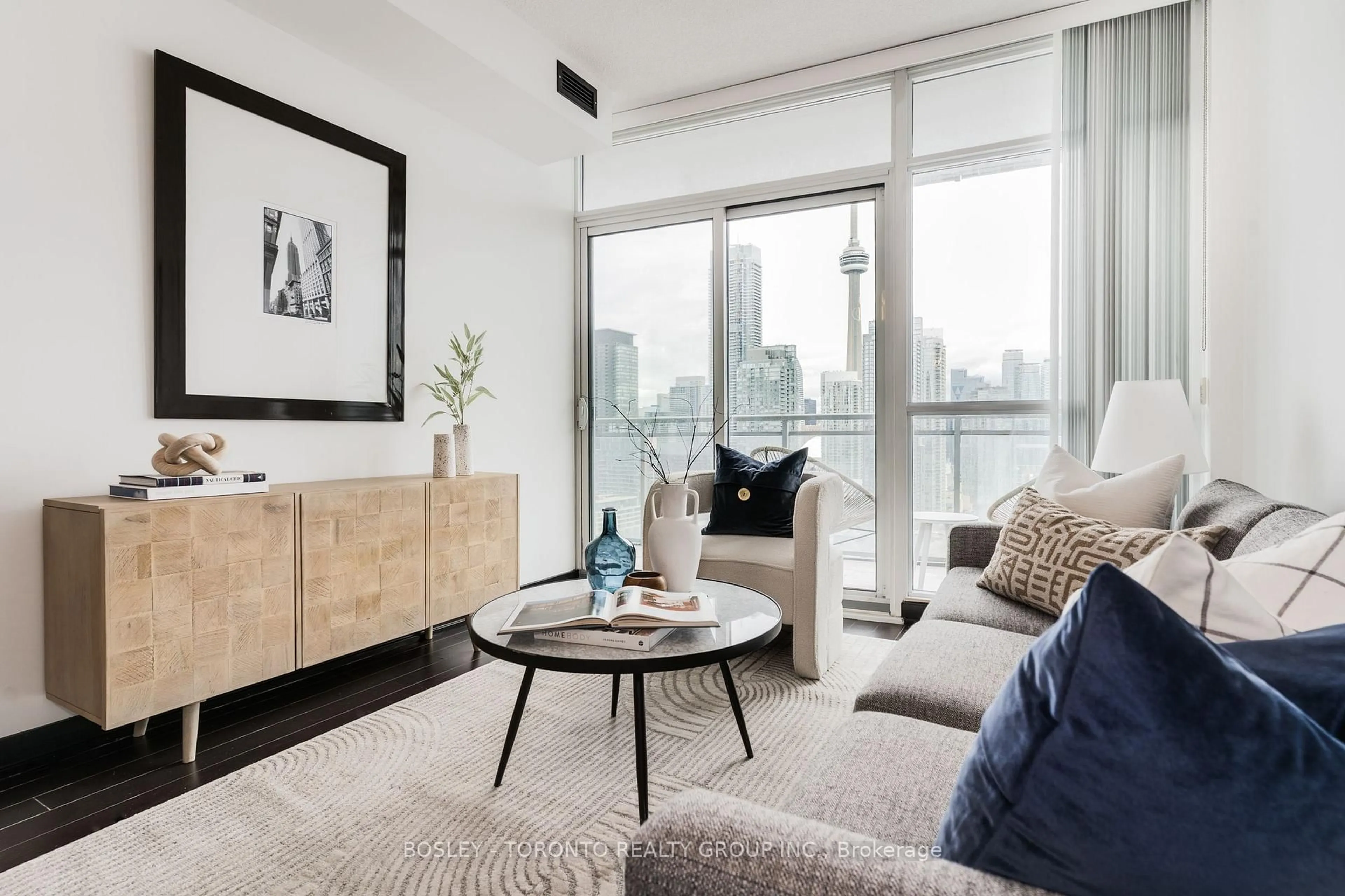Living room with furniture, unknown for 38 Dan Leckie Way #3011, Toronto Ontario M5V 2V6