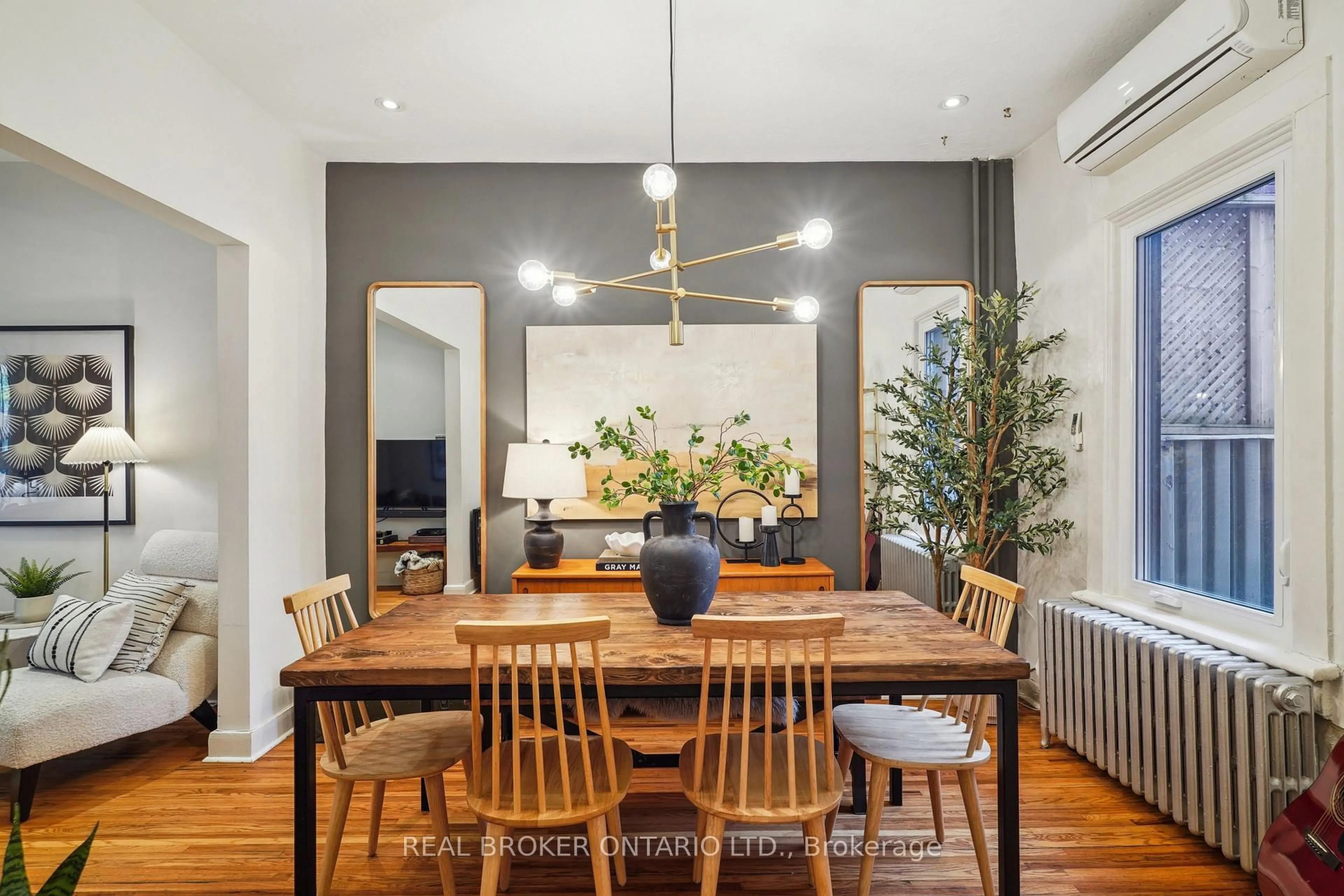 Dining room, wood/laminate floor for 20 Alma Ave, Toronto Ontario M6J 1N3