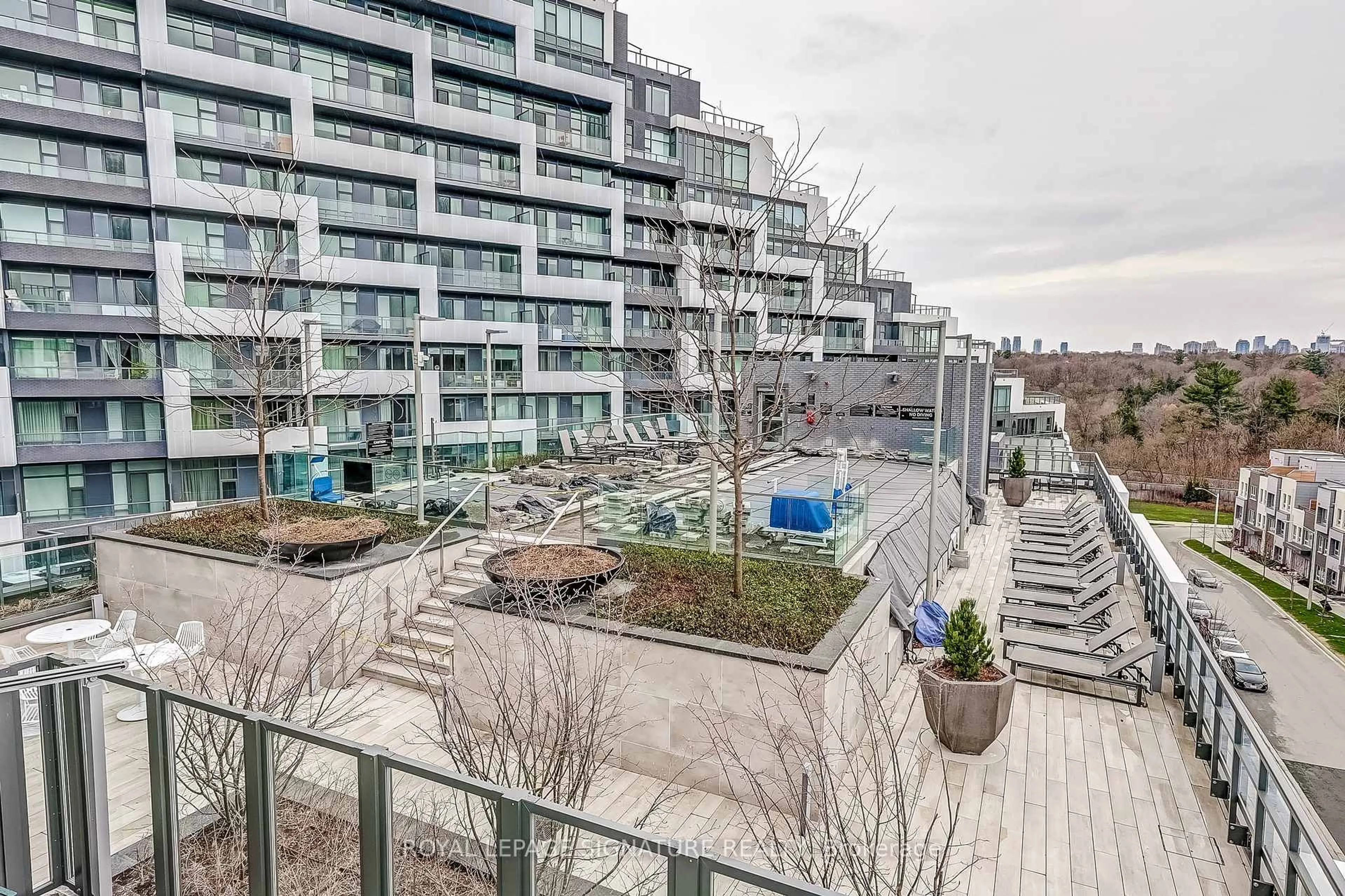 Patio, city buildings view from balcony for 25 Adra Grado Way #853, Toronto Ontario M2J 0H6