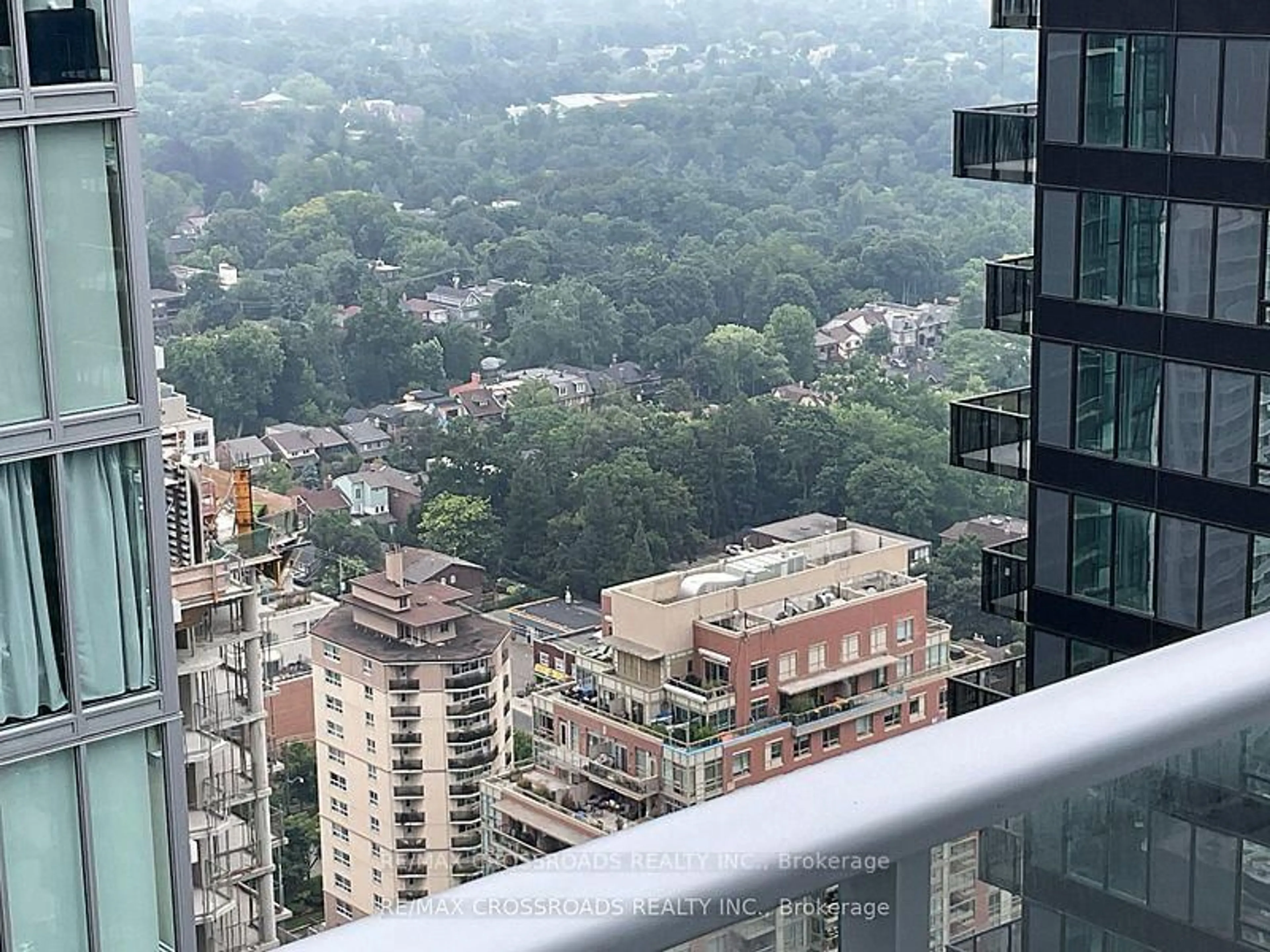 Balcony in the apartment, city buildings view from balcony for 195 Redpath Ave #PH02, Toronto Ontario M4P 0E4