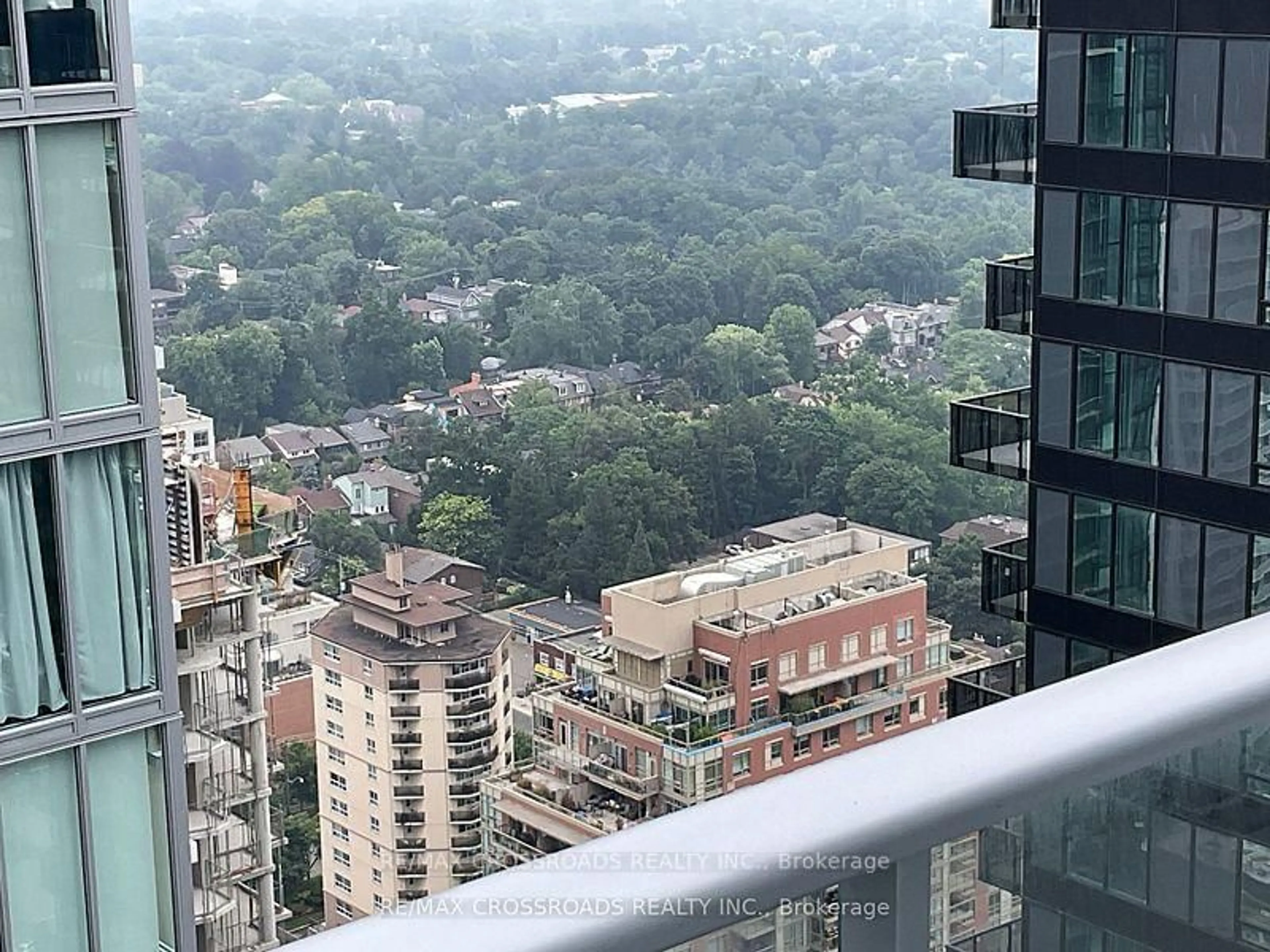 Balcony in the apartment, city buildings view from balcony for 195 Redpath Ave #PH02, Toronto Ontario M4P 0E4
