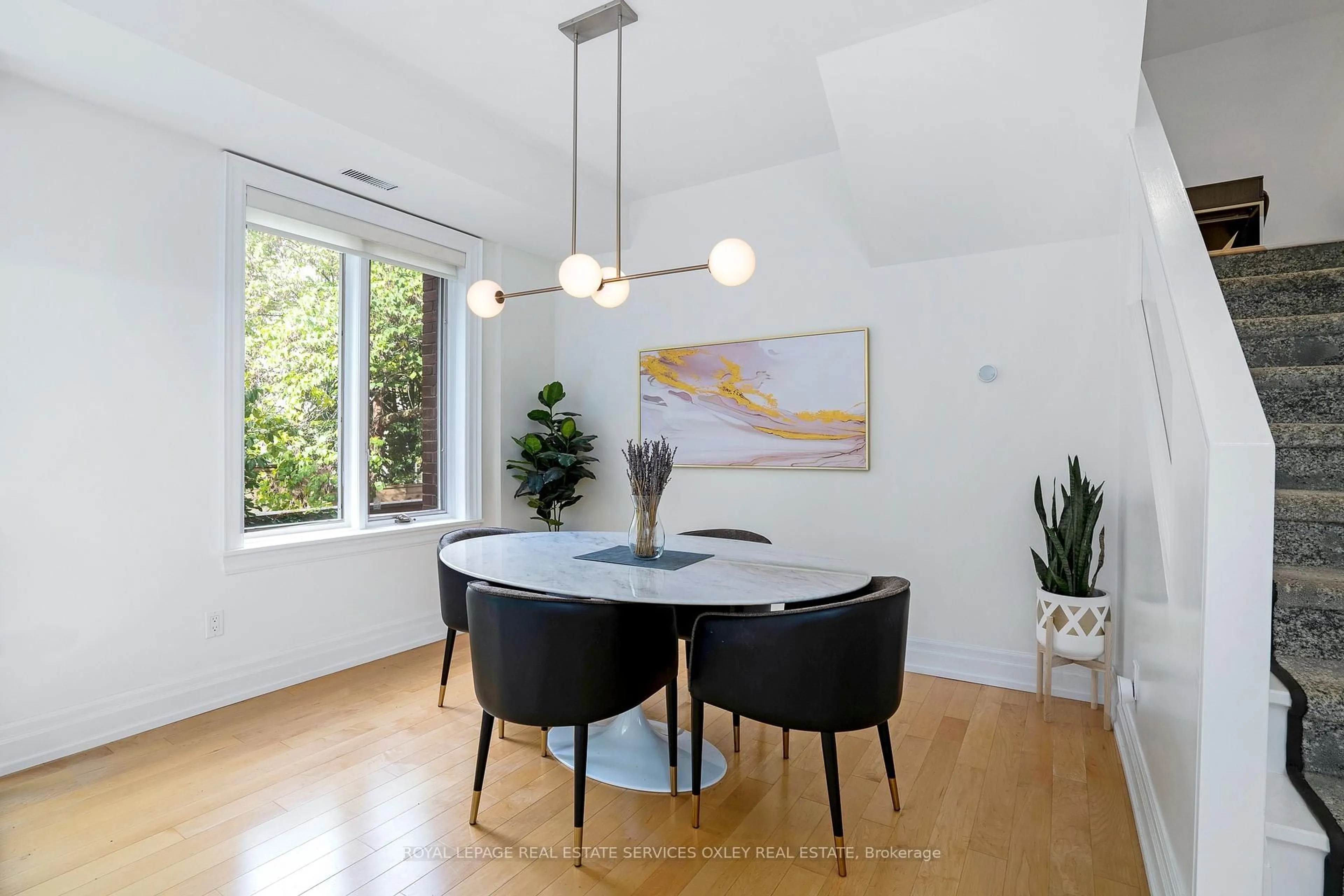 Dining room, wood/laminate floor for 58 Elm Ave #TH4, Toronto Ontario M4W 1N7