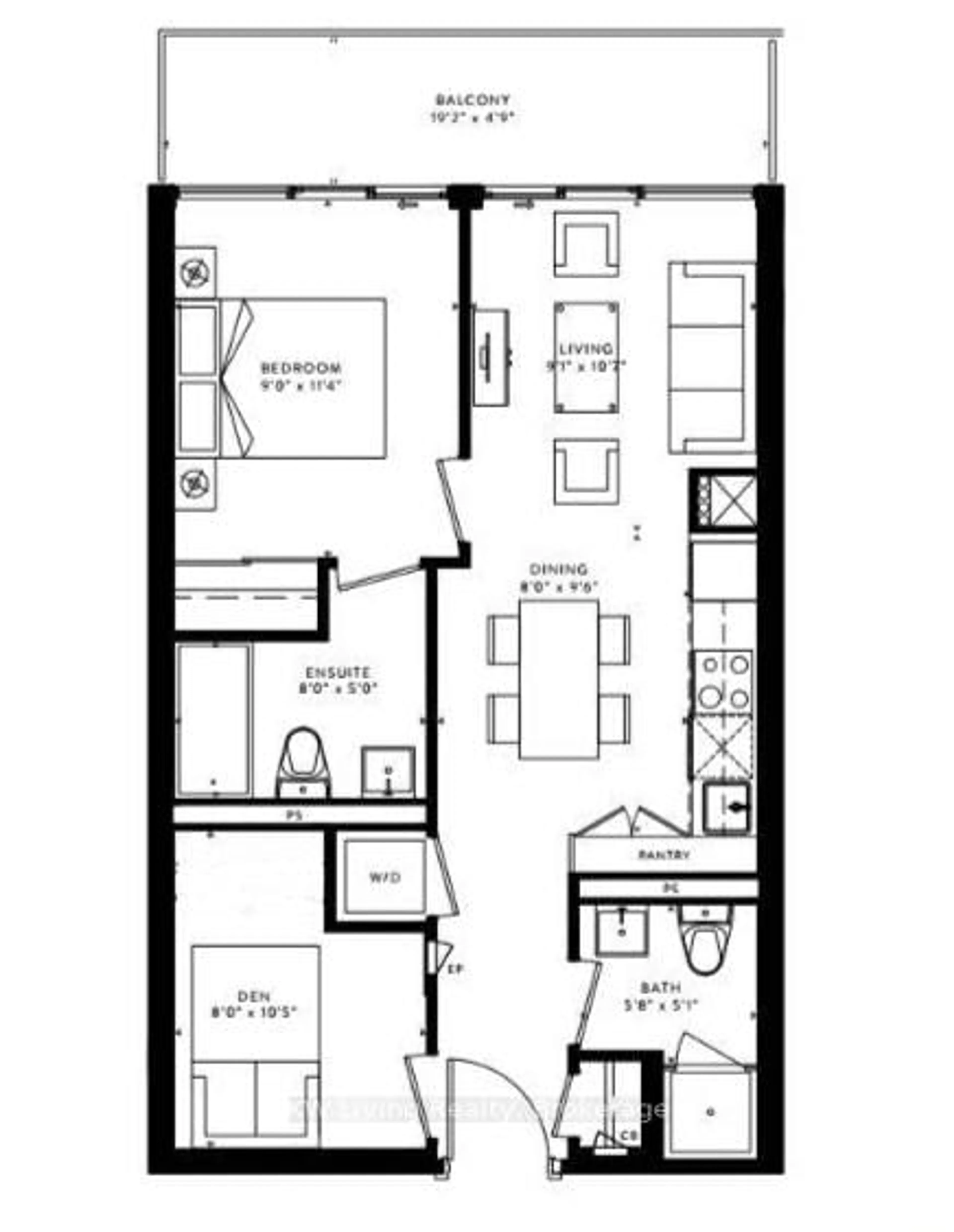 Floor plan for 70 Princess St #2010, Toronto Ontario M5A 0X6