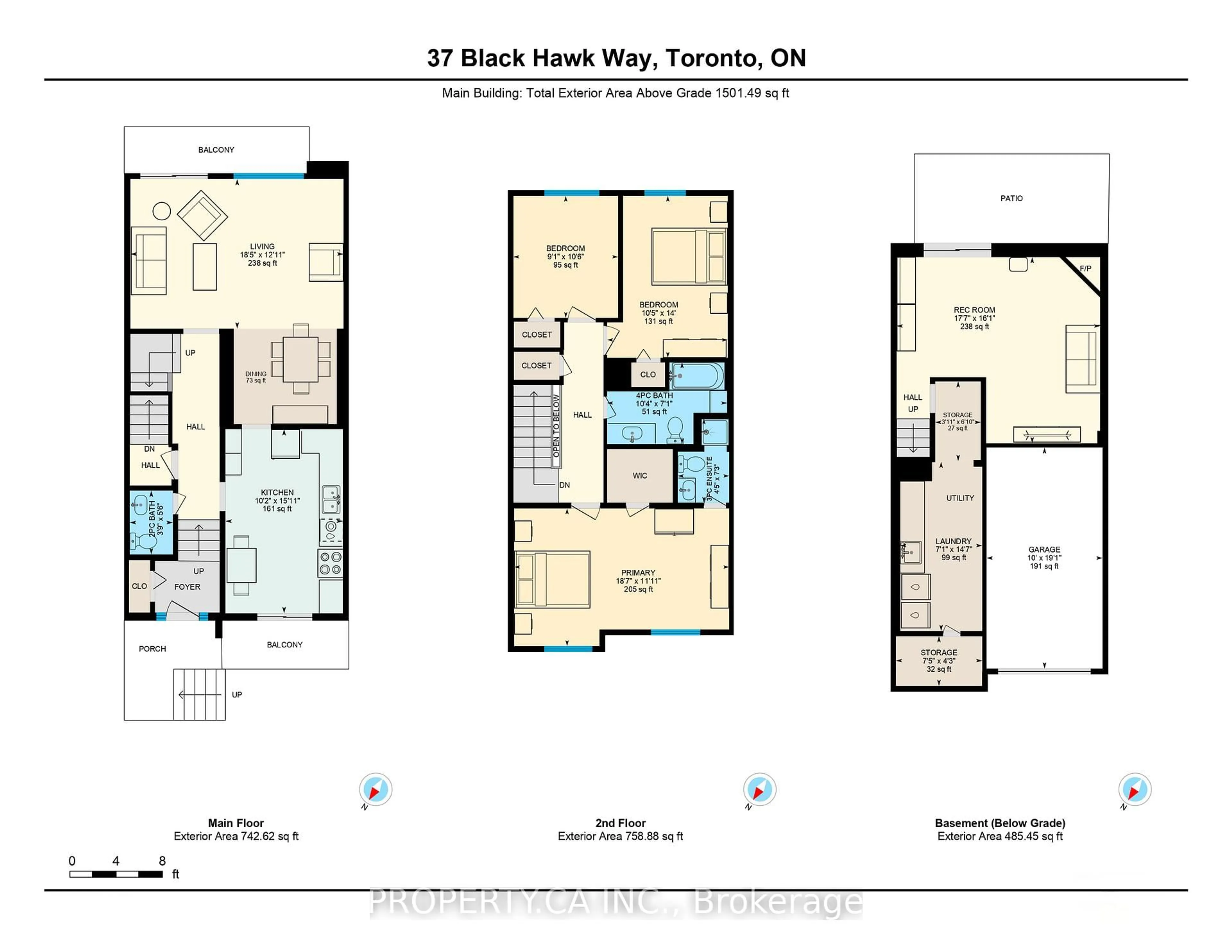Floor plan for 37 Black Hawk Way, Toronto Ontario M2R 3L5