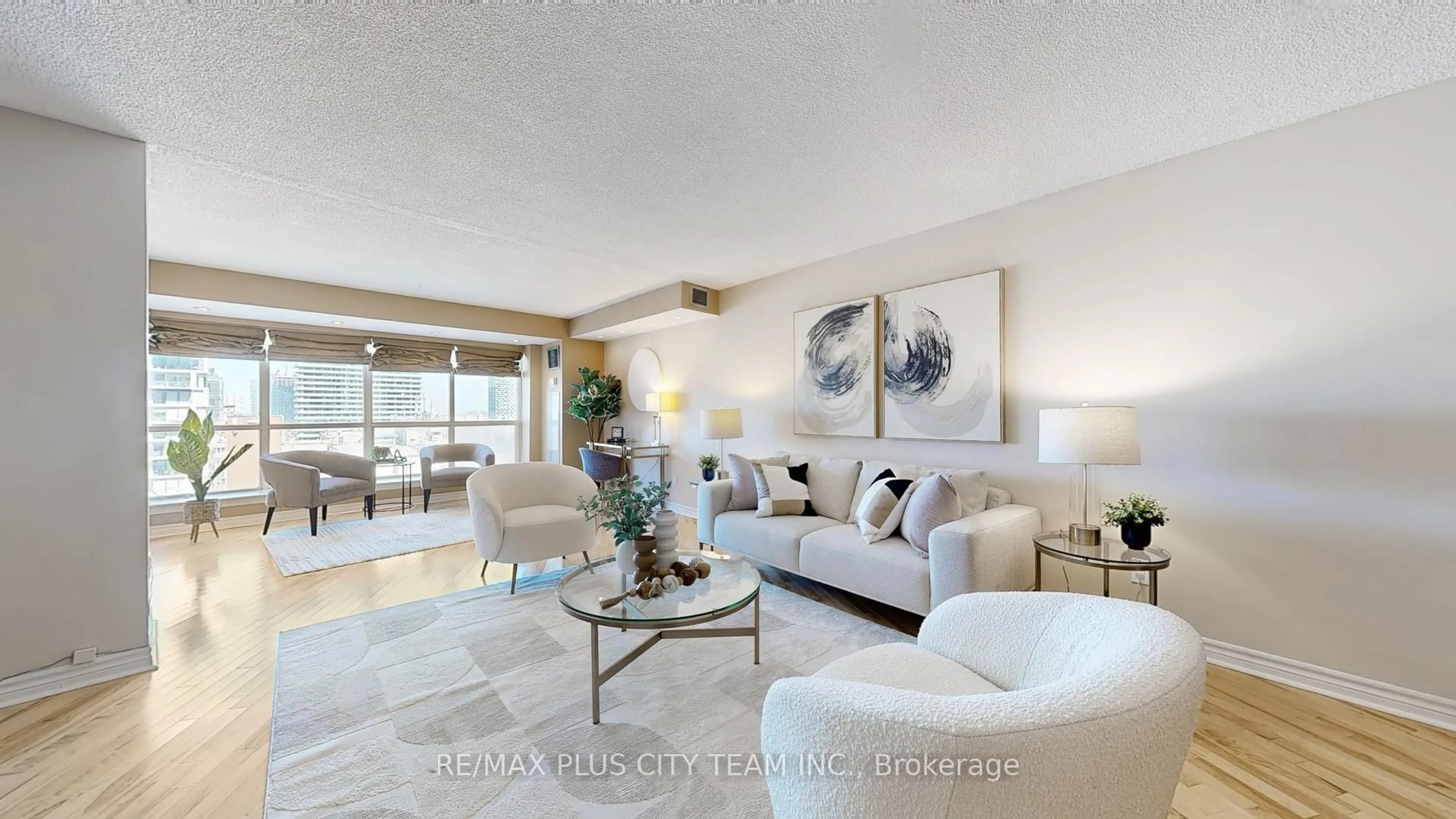 Living room with furniture, ceramic/tile floor for 25 The Esplanade N/A #1615, Toronto Ontario M5E 1W5