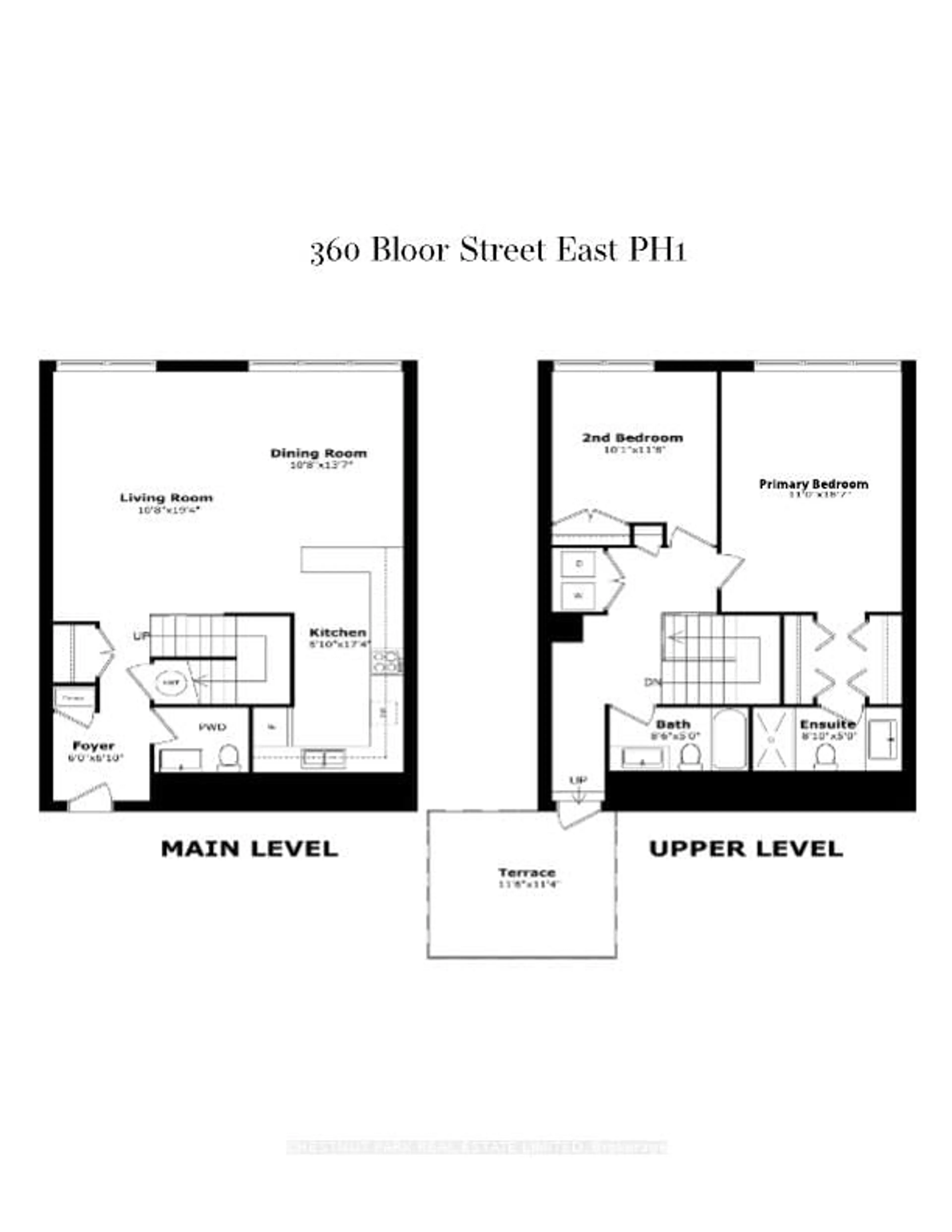 Floor plan for 360 Bloor St #PH1, Toronto Ontario M4M 3M3
