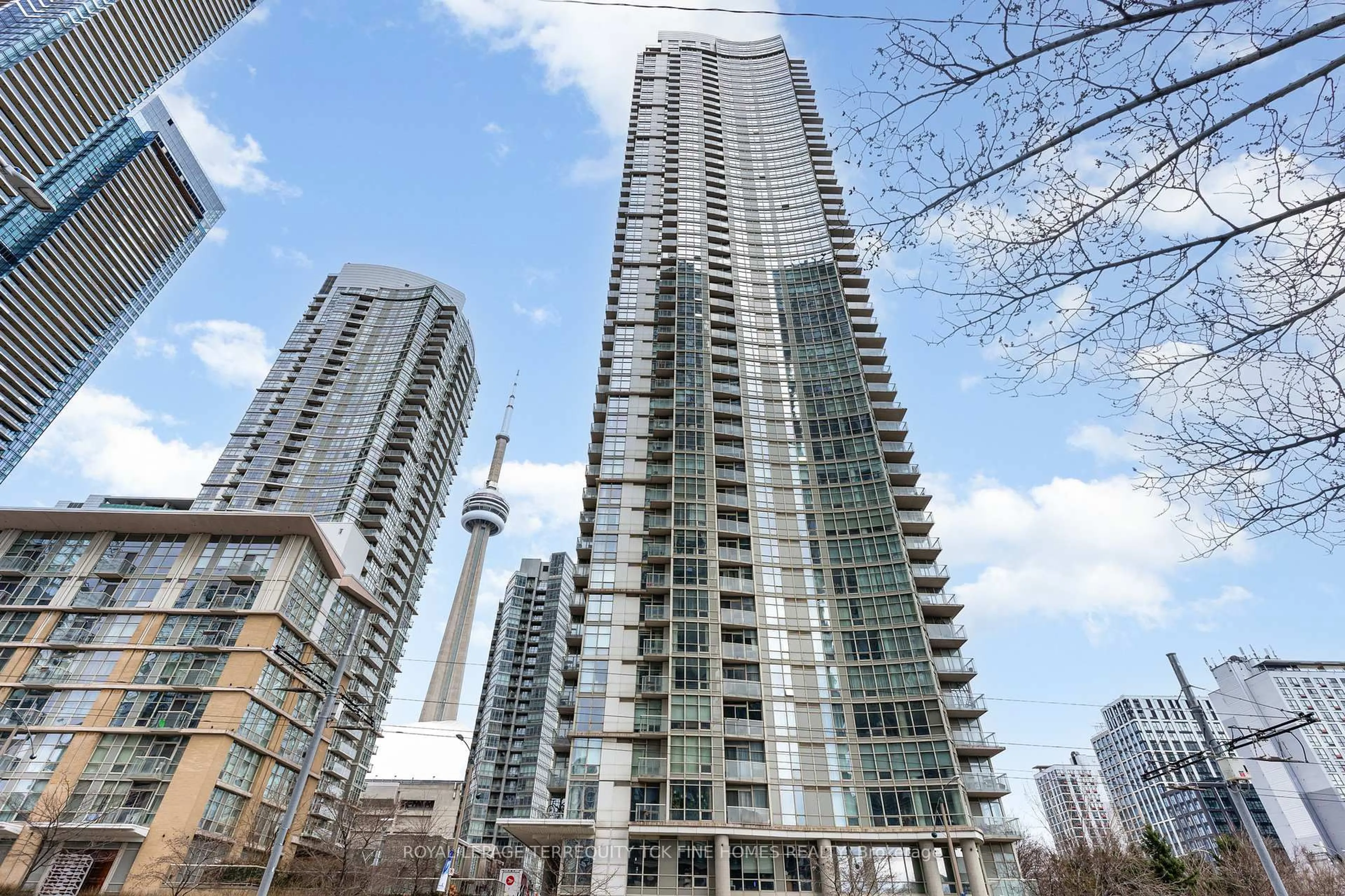 Patio, city buildings view from balcony for 35 Mariner Terr #5303, Toronto Ontario M5V 3V9