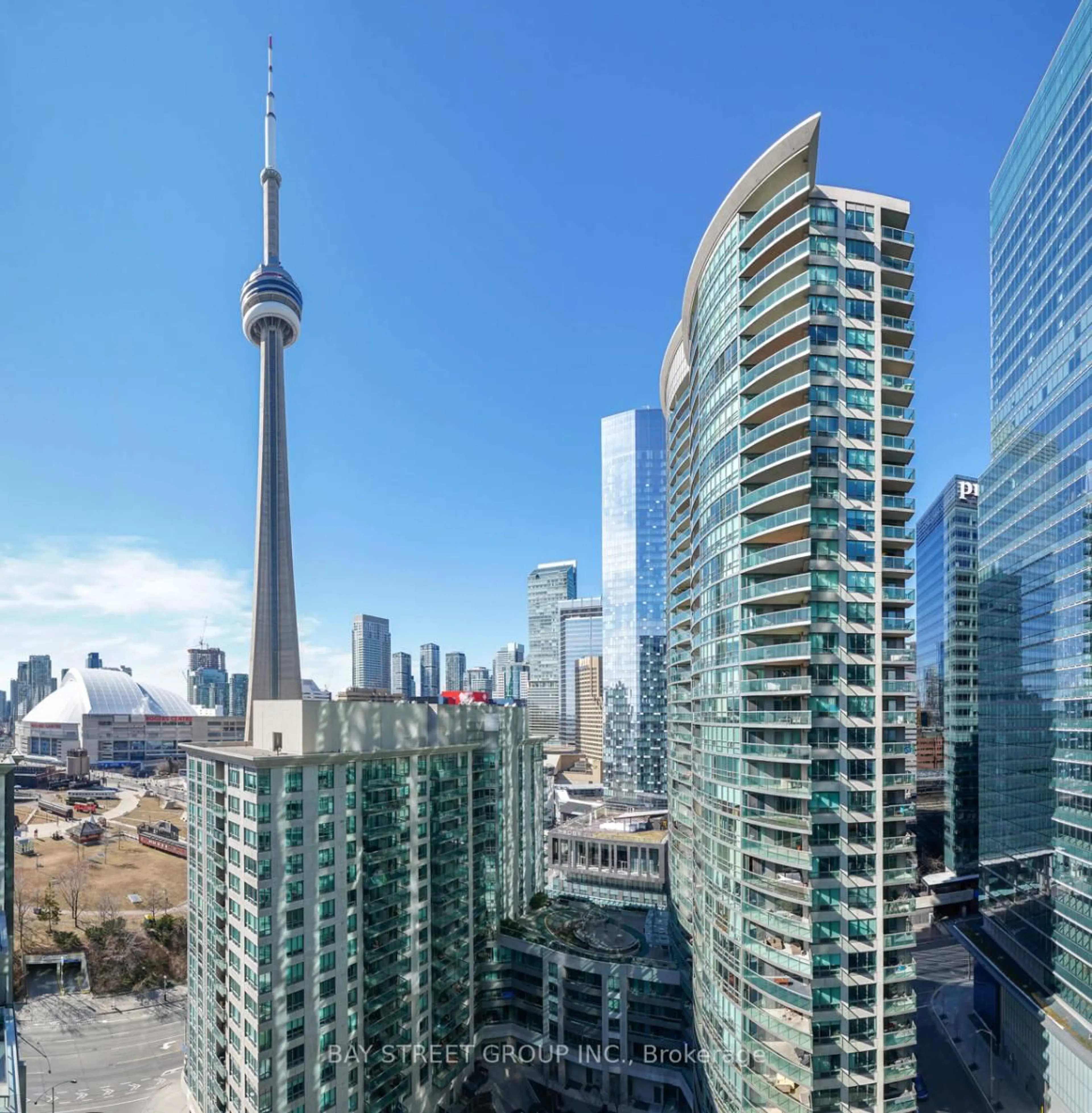 A pic from outside/outdoor area/front of a property/back of a property/a pic from drone, city buildings view from balcony for 19 Grand Trunk Cres #3808, Toronto Ontario M5J 3A3