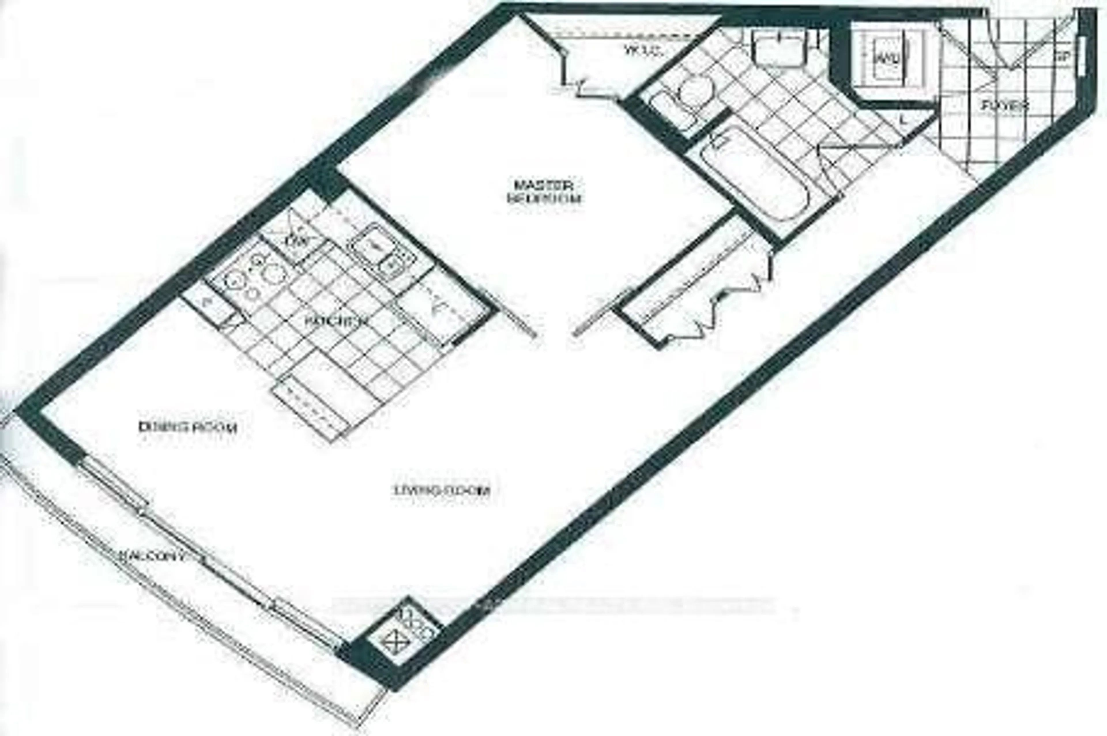 Floor plan for 208 Queens Quay #1109, Toronto Ontario M5J 2Y5