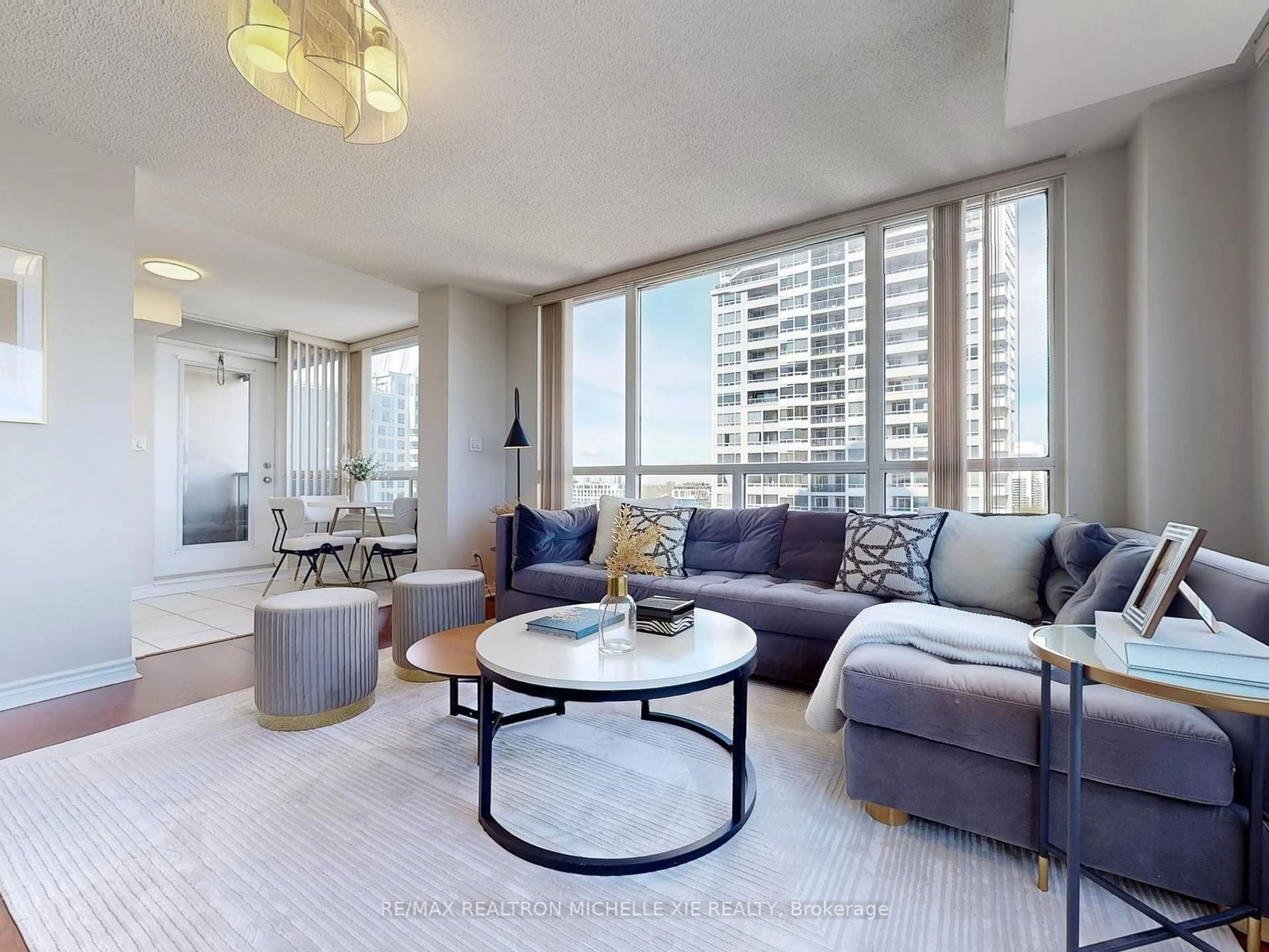 Living room with furniture, unknown for 1 Rean Dr #1108, Toronto Ontario M2K 3C1