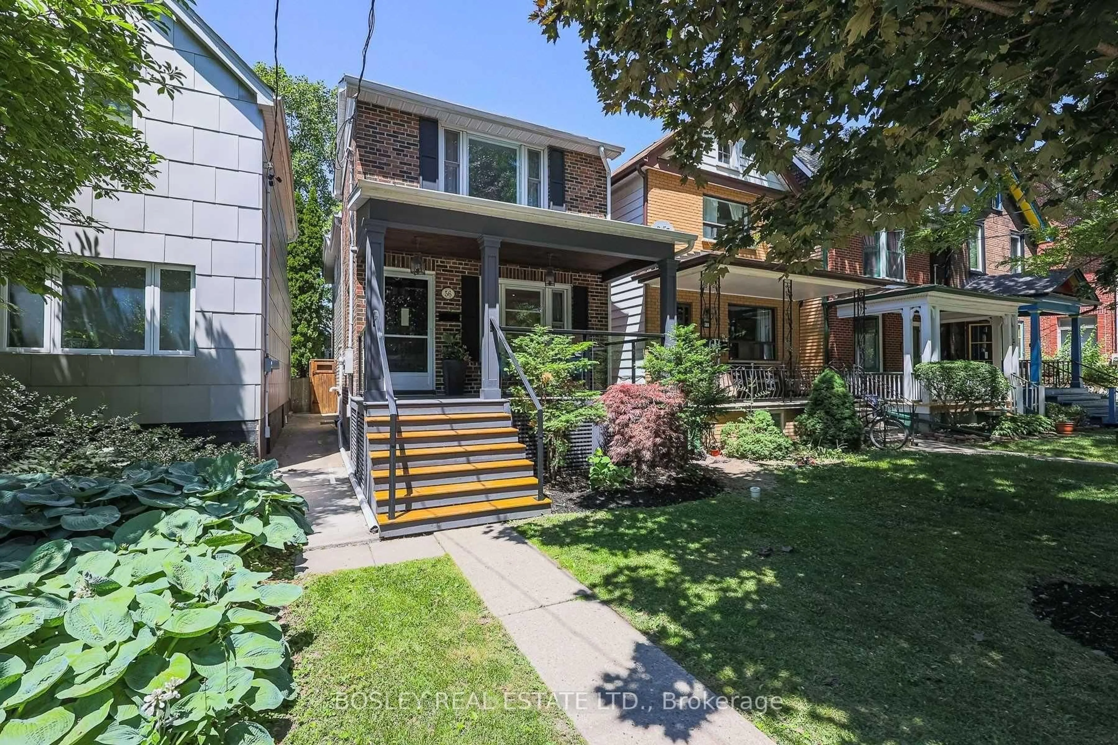 Home with brick exterior material, street for 56 Helena Ave, Toronto Ontario M6G 2H2
