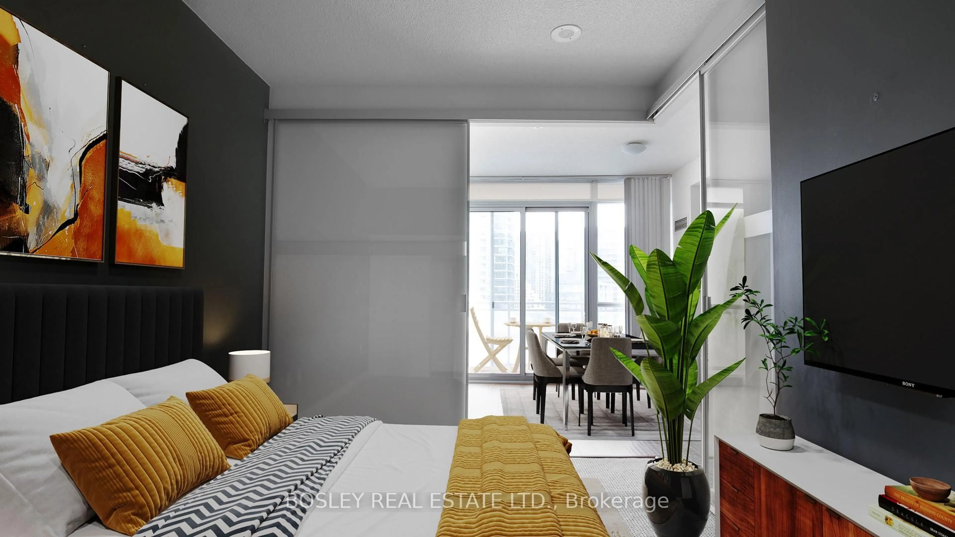 Bedroom with bed, unknown for 38 Dan Leckie Way #1802, Toronto Ontario M5V 2V6