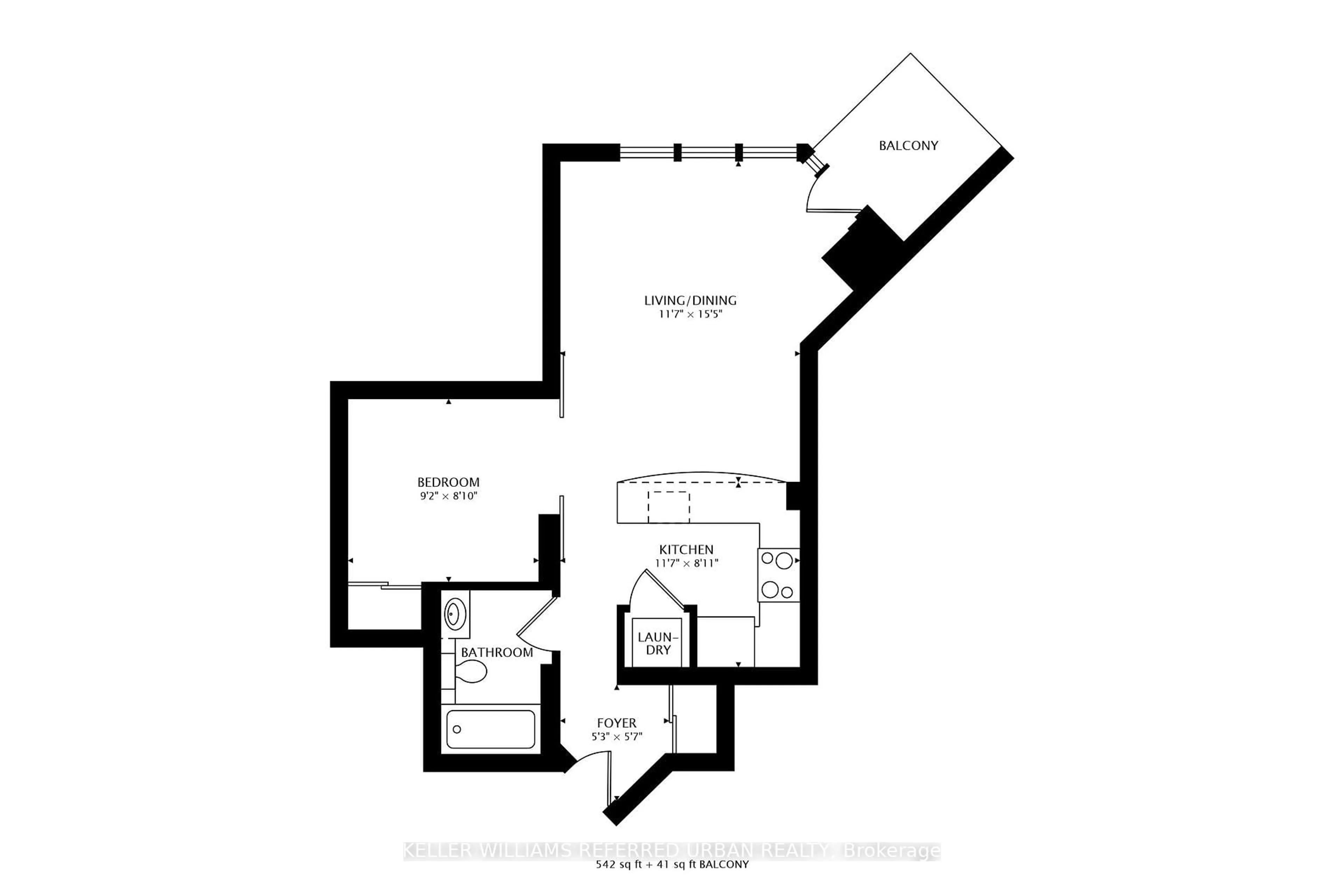 Floor plan for 230 Queens Quay #2117, Toronto Ontario M5J 2Y7