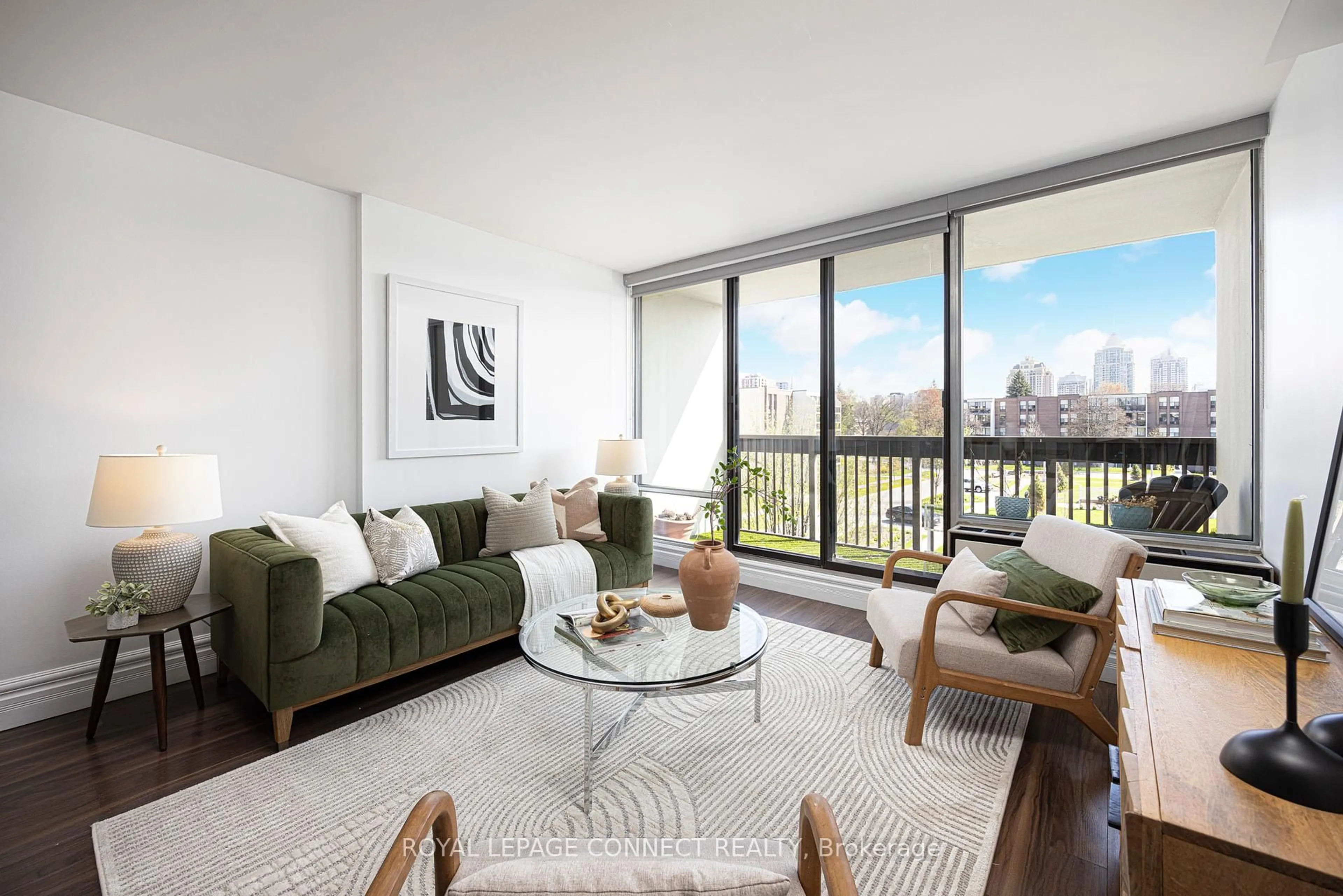 Living room with furniture, unknown for 20 Fashion Roseway N/A #405, Toronto Ontario M2N 6B5