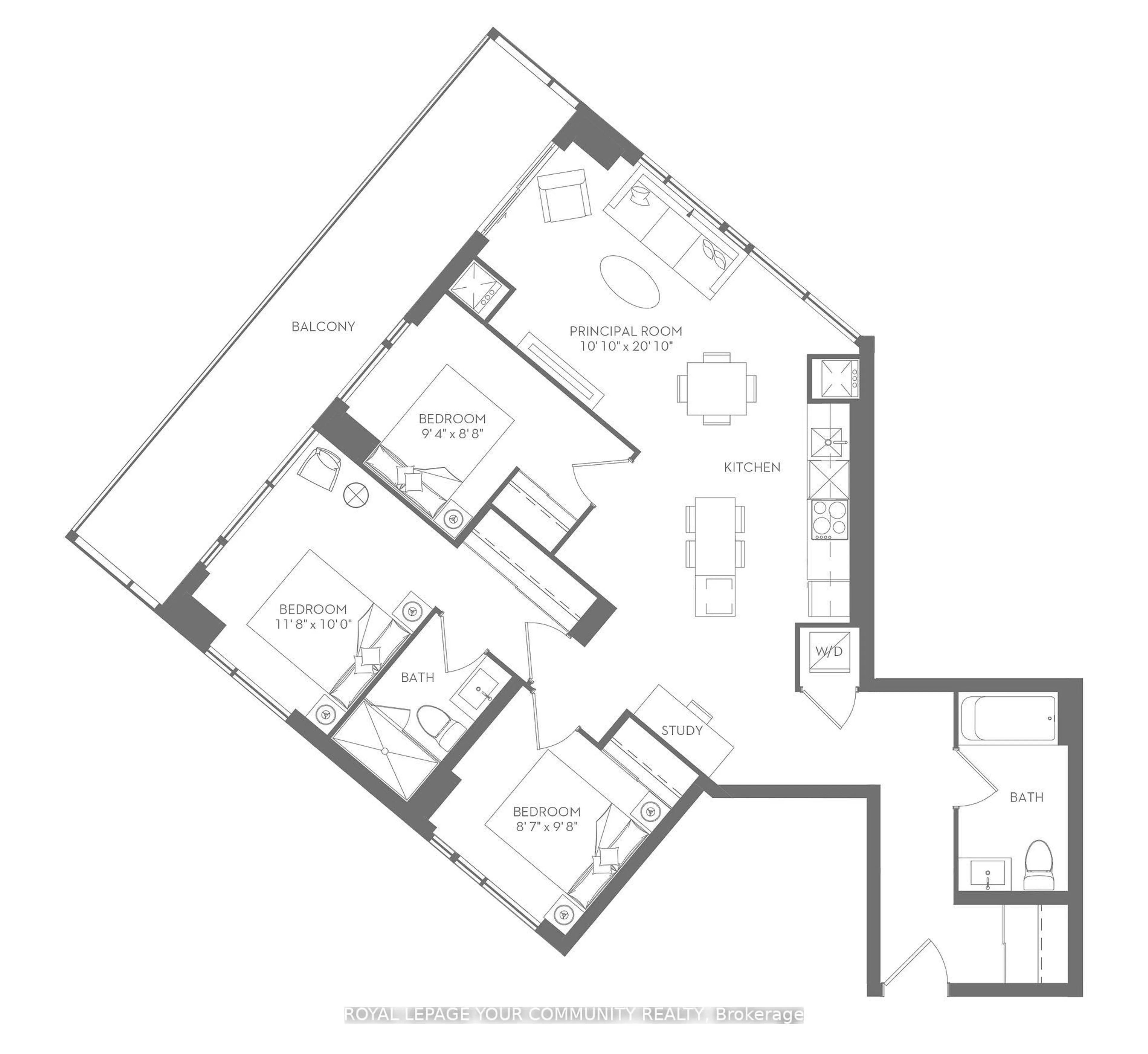 Floor plan for 8 Tippett Rd N/A #1005, Toronto Ontario M3H 0E7