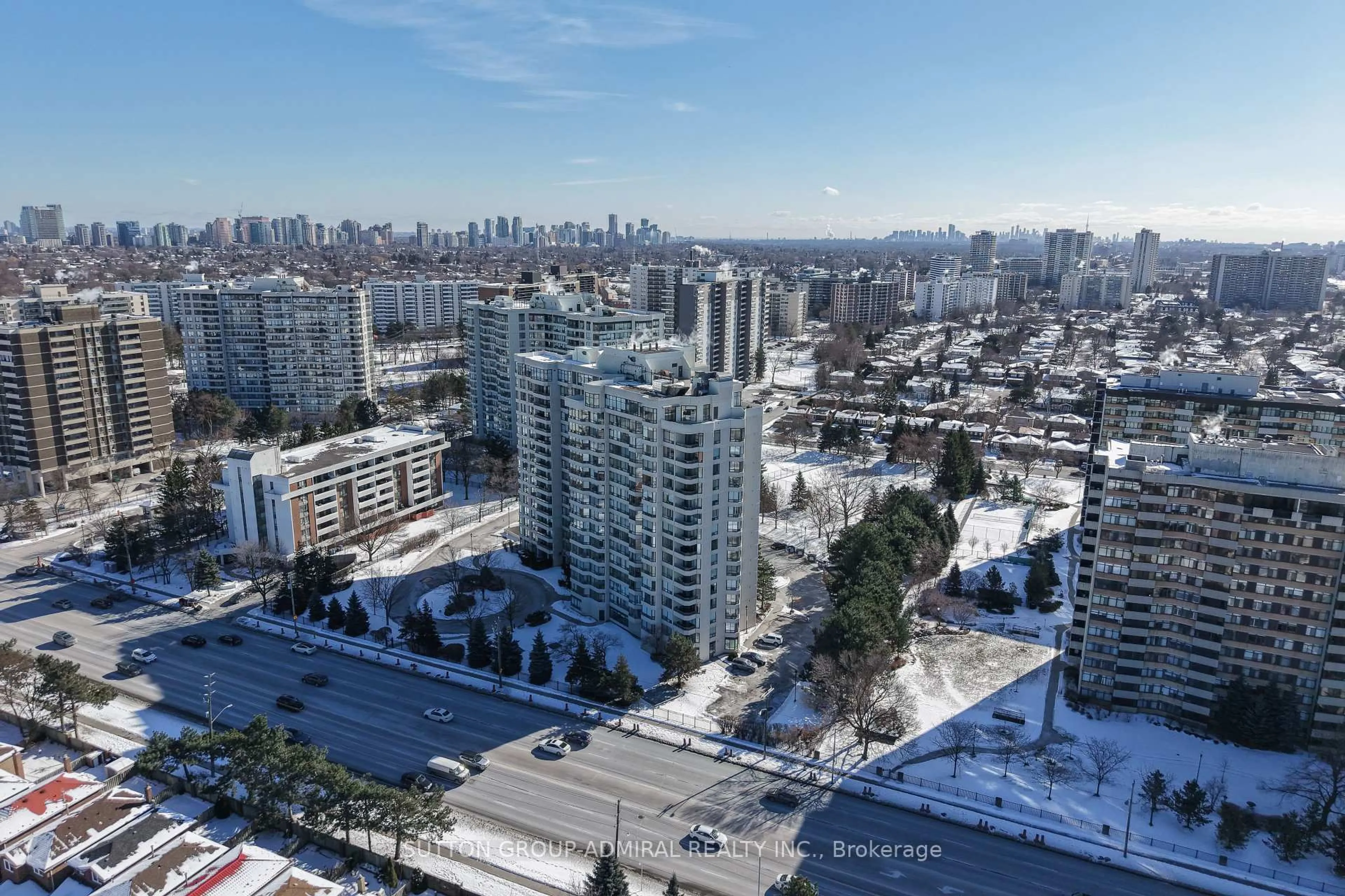 A pic from outside/outdoor area/front of a property/back of a property/a pic from drone, city buildings view from balcony for 1131 Steeles Ave #314, Toronto Ontario M2R 3W8