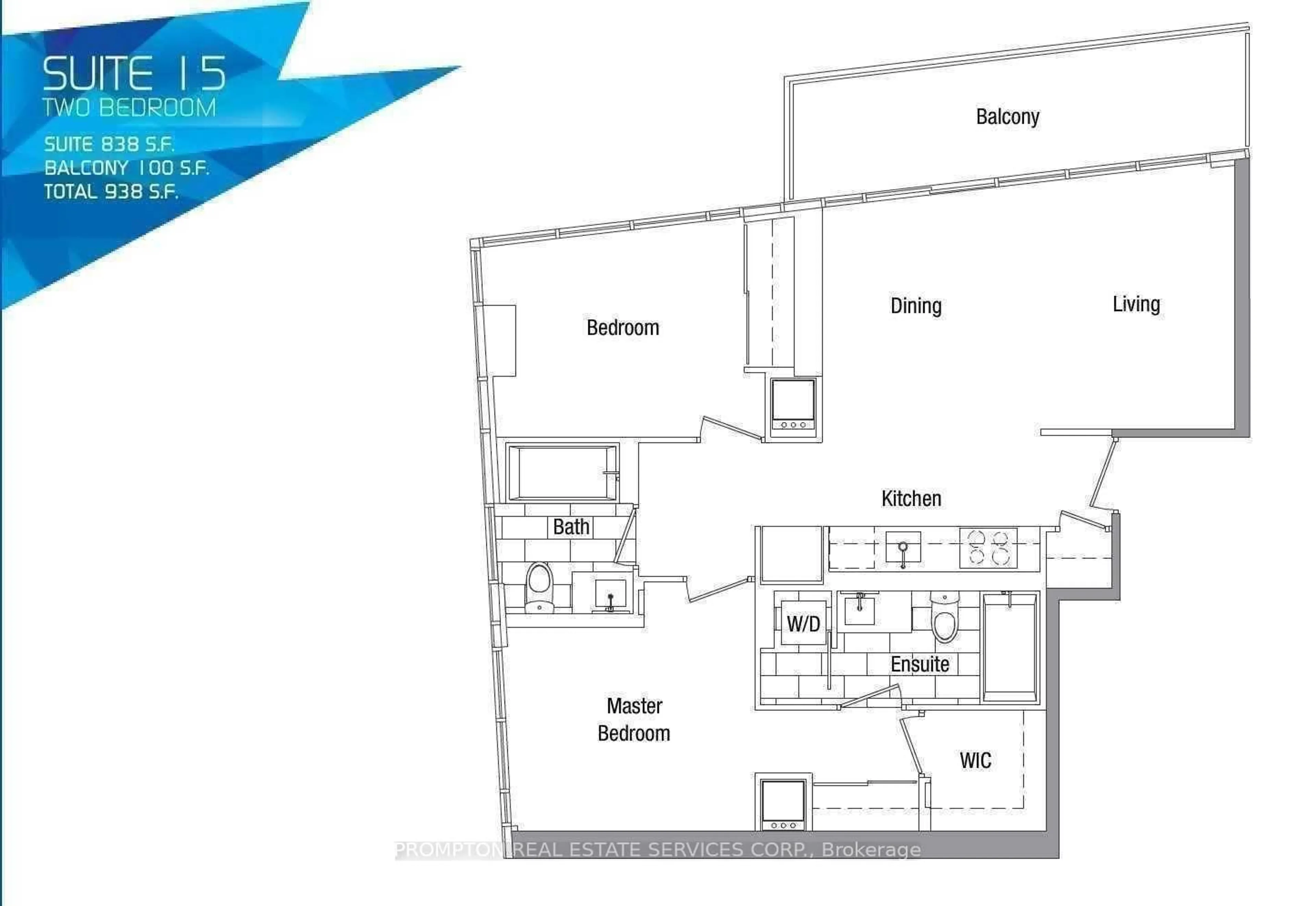 Floor plan for 75 Queens Wharf Rd #1615, Toronto Ontario M5V 0J8