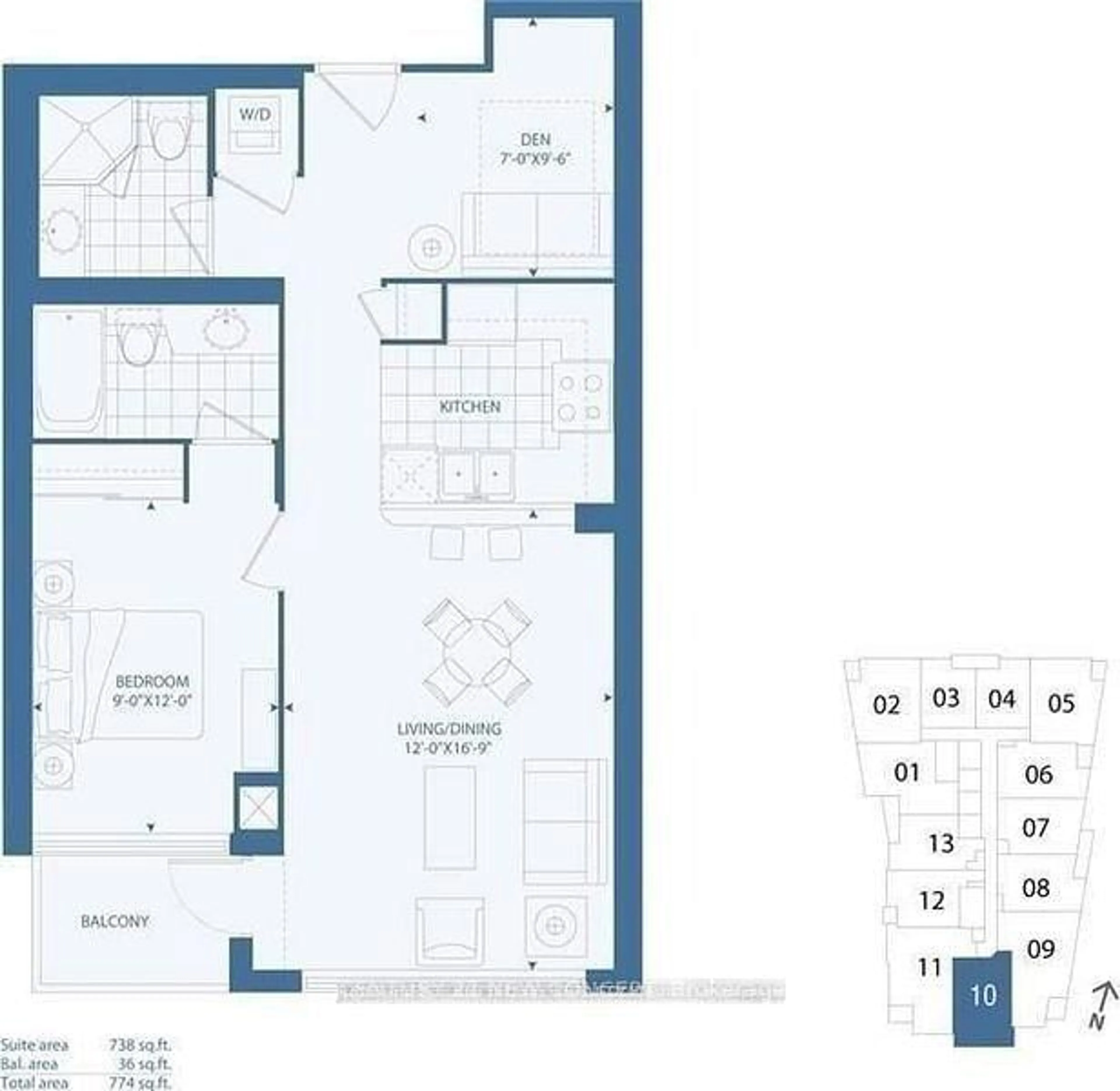 Floor plan for 16 Yonge St #1310, Toronto Ontario M5E 2A1
