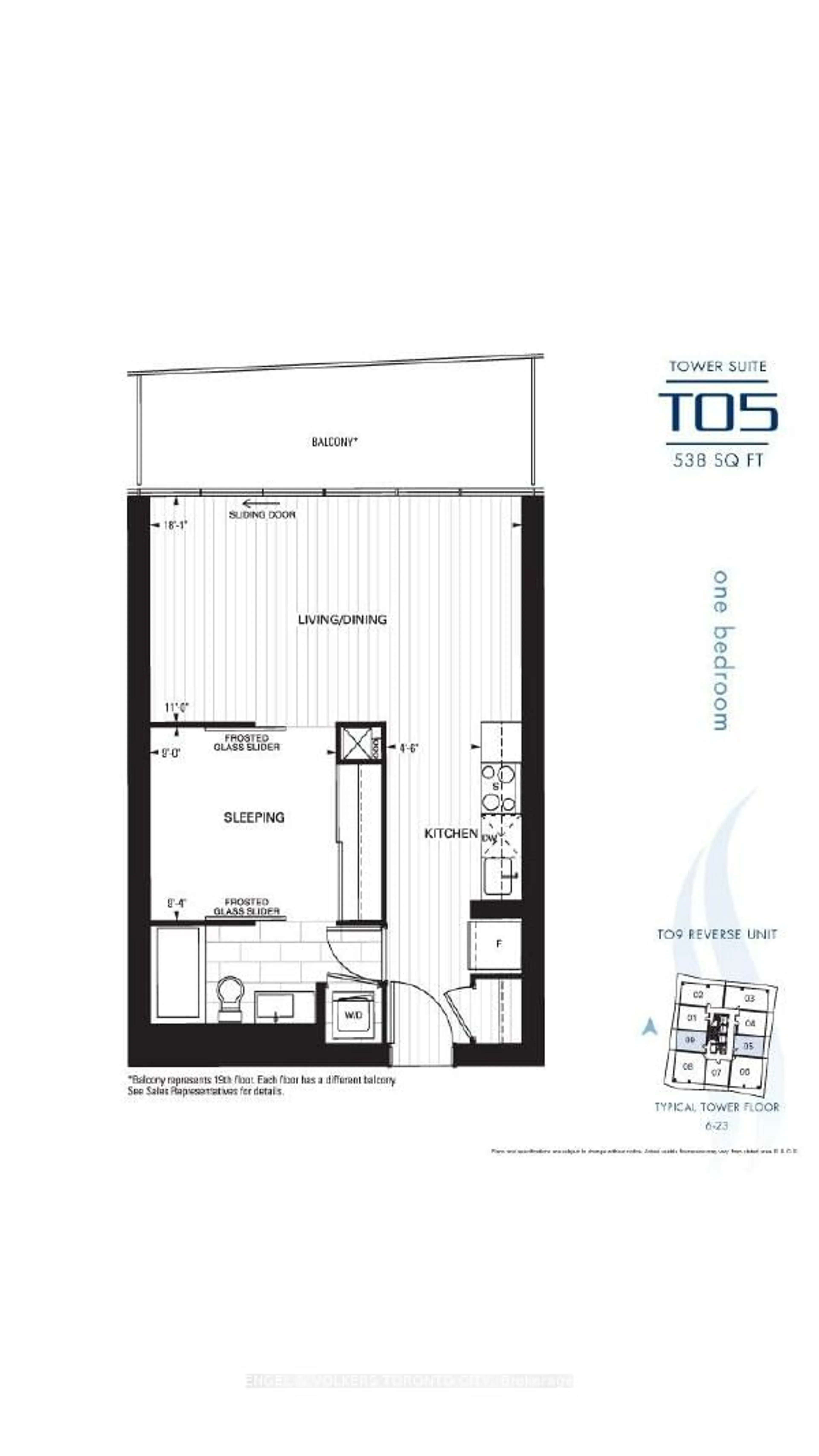 Floor plan for 70 Distillery Lane #2105, Toronto Ontario M5A 0E3