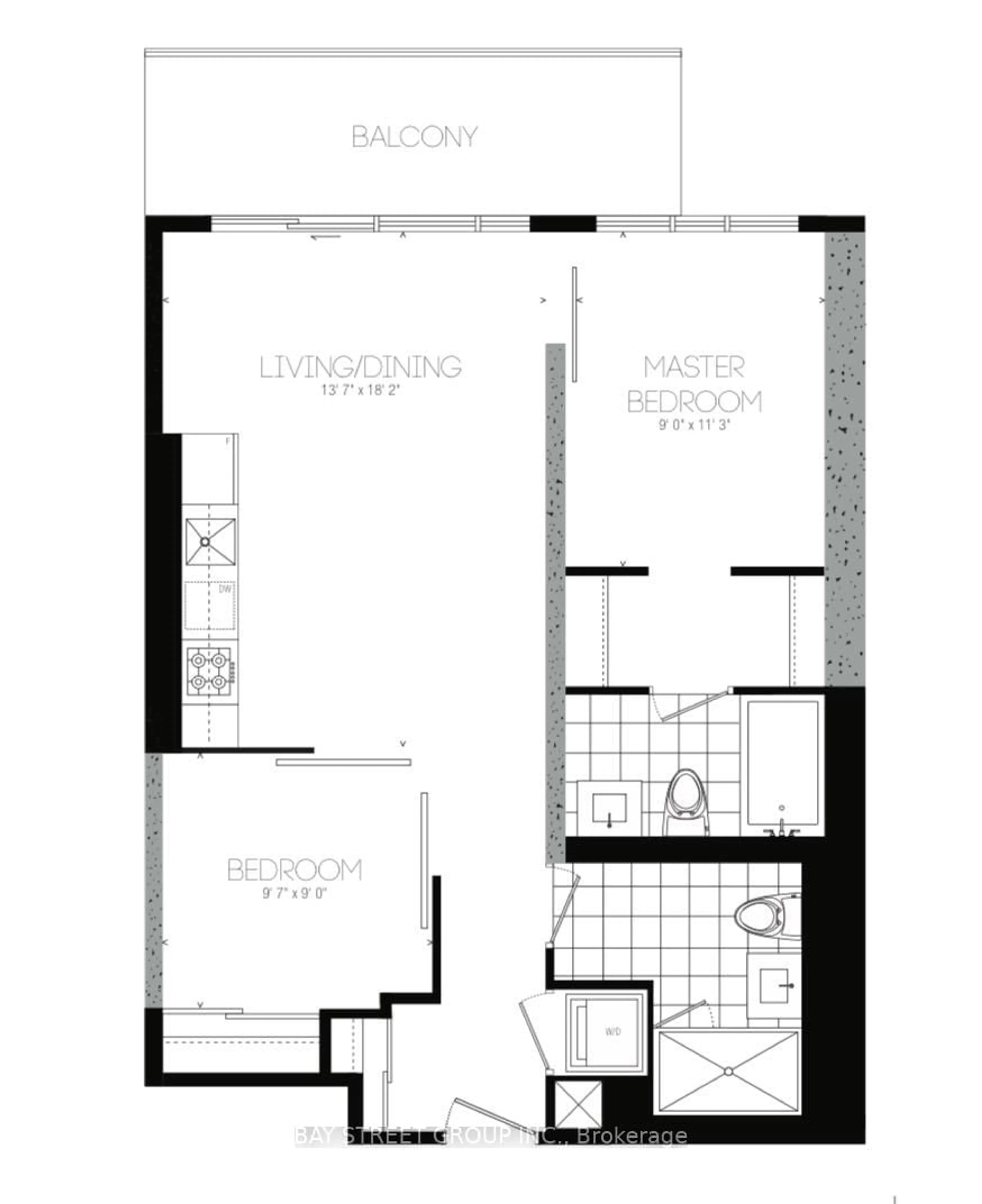 Floor plan for 608 Richmond St #1202, Toronto Ontario M5V 0N9