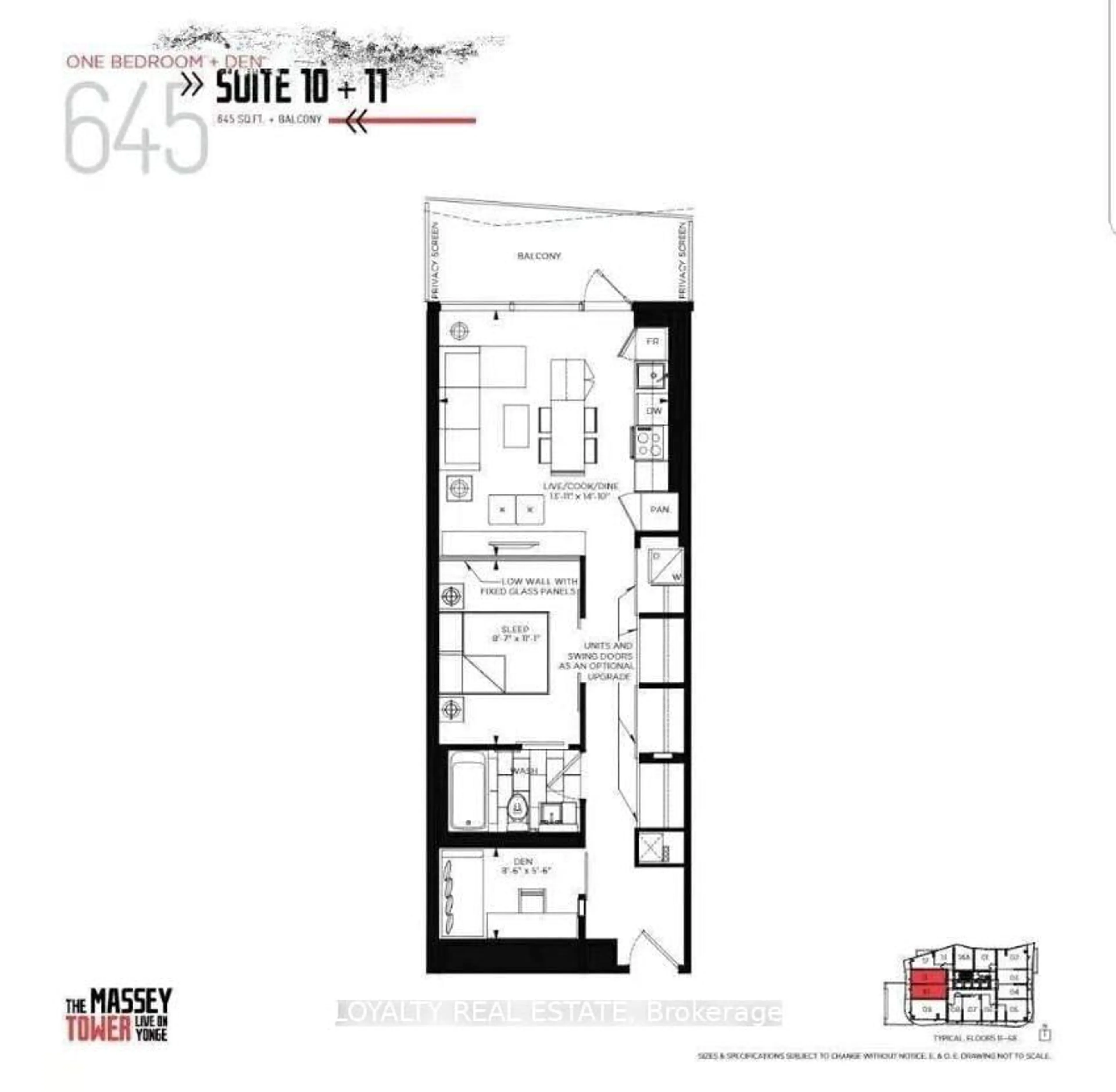 Floor plan for 197 Yonge St #1210, Toronto Ontario M5B 0C1
