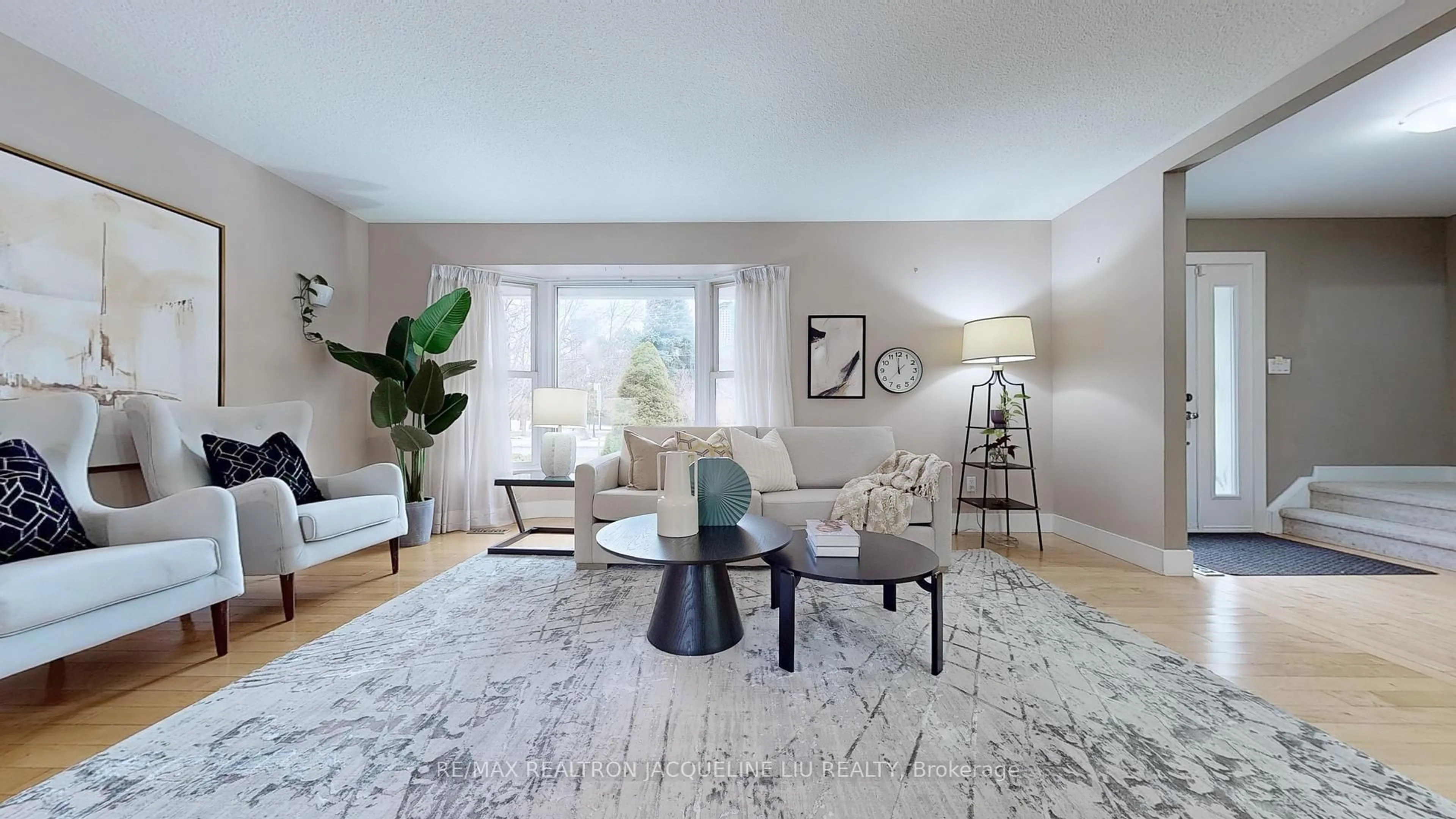 Living room with furniture, carpet floor for 90 Old Sheppard Ave, Toronto Ontario M2J 3L5