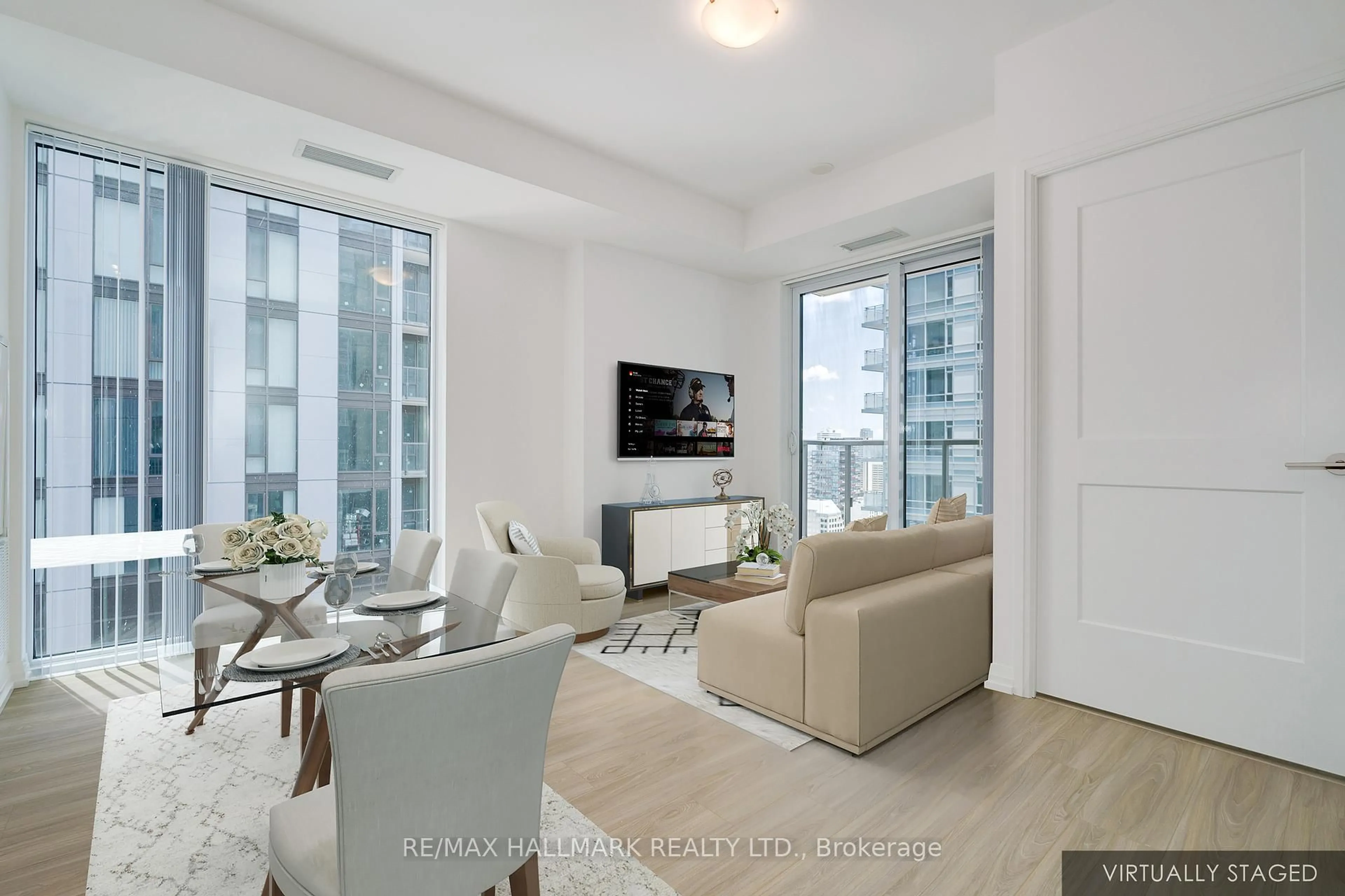 Living room with furniture, unknown for 8 Widmer St #2905, Toronto Ontario M5V 0W6