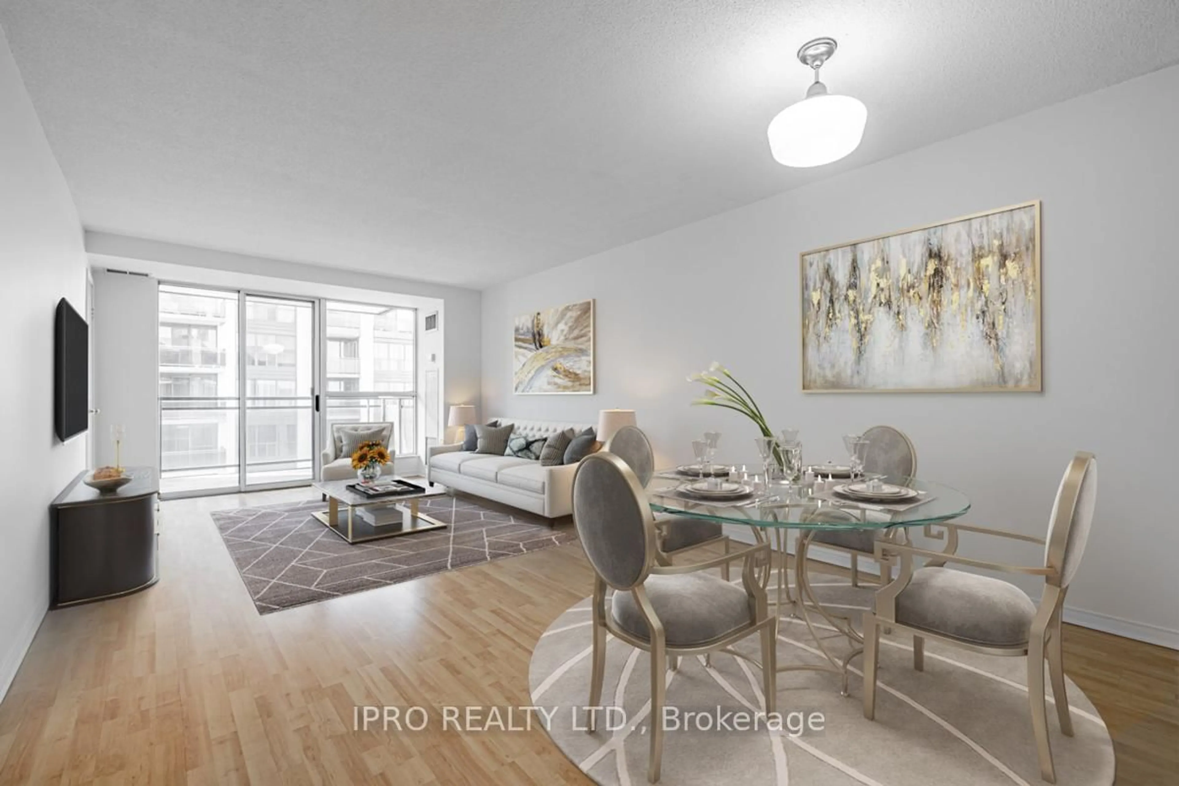 Living room with furniture, wood/laminate floor for 28 Hollywood Ave #PH09, Toronto Ontario M2N 6S4