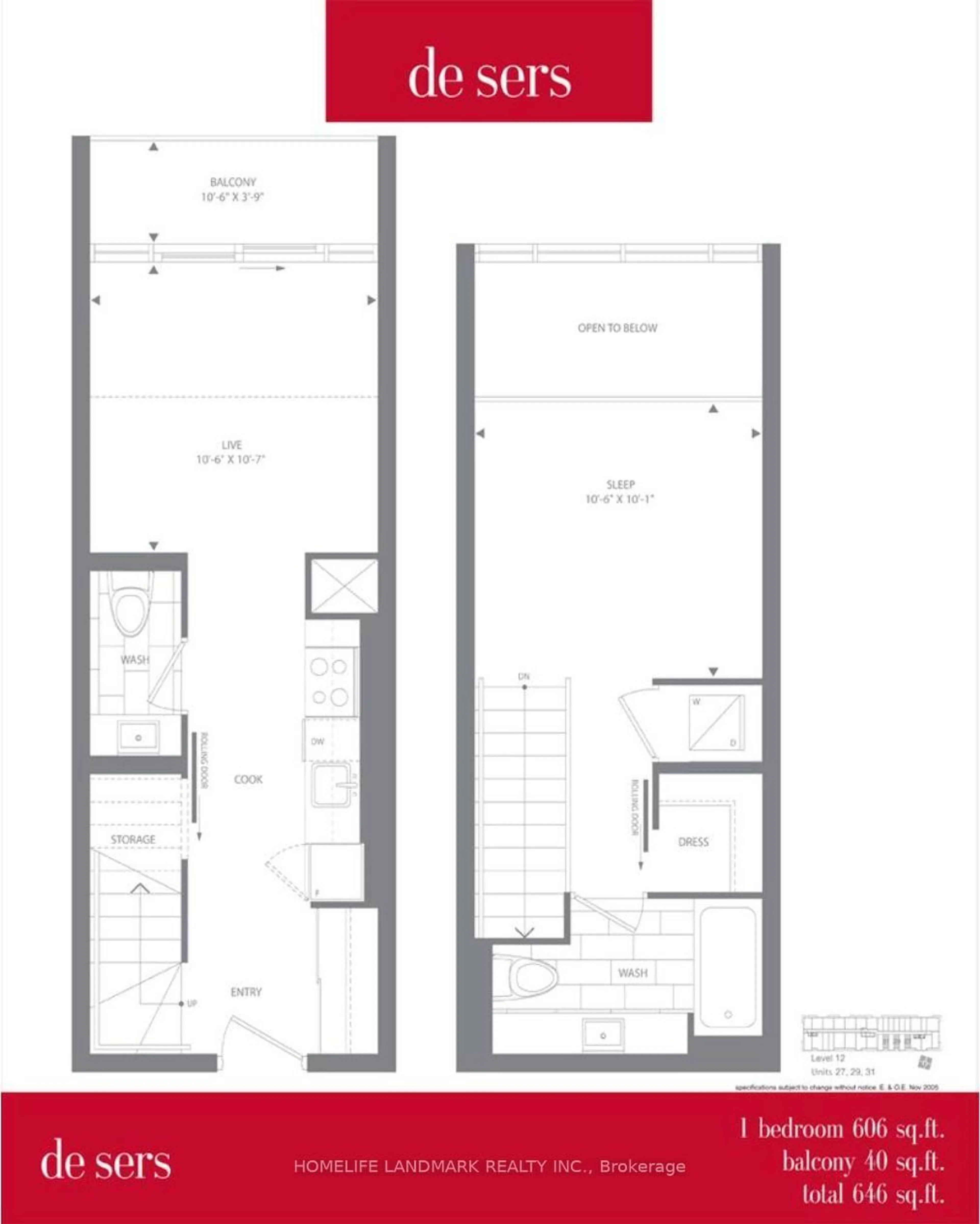 Floor plan for 21 Nelson St #Lph28, Toronto Ontario M5V 3H9