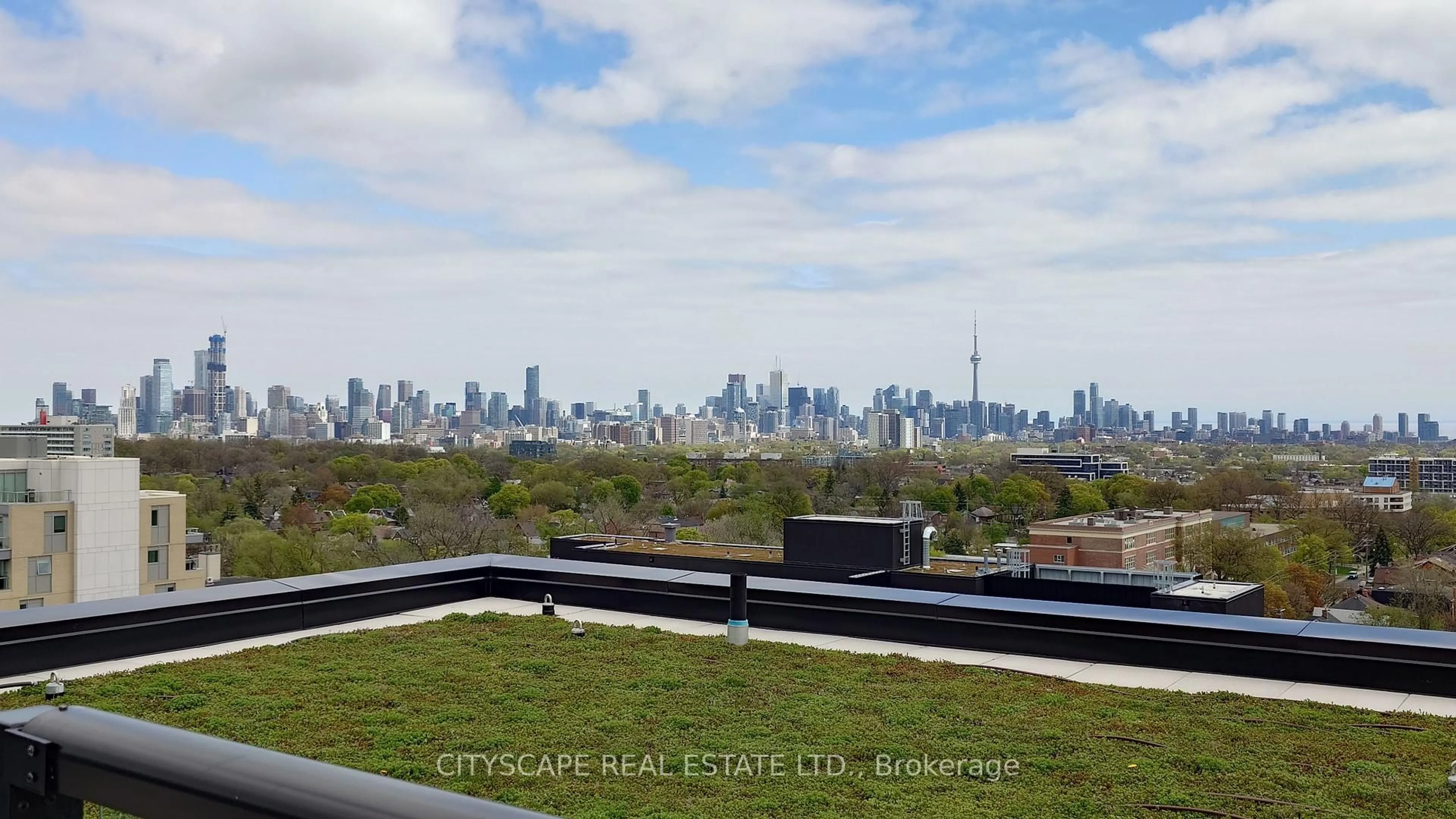 A pic from outside/outdoor area/front of a property/back of a property/a pic from drone, city buildings view from balcony for 185 ALBERTA Ave #1210, Toronto Ontario M6C 0A5