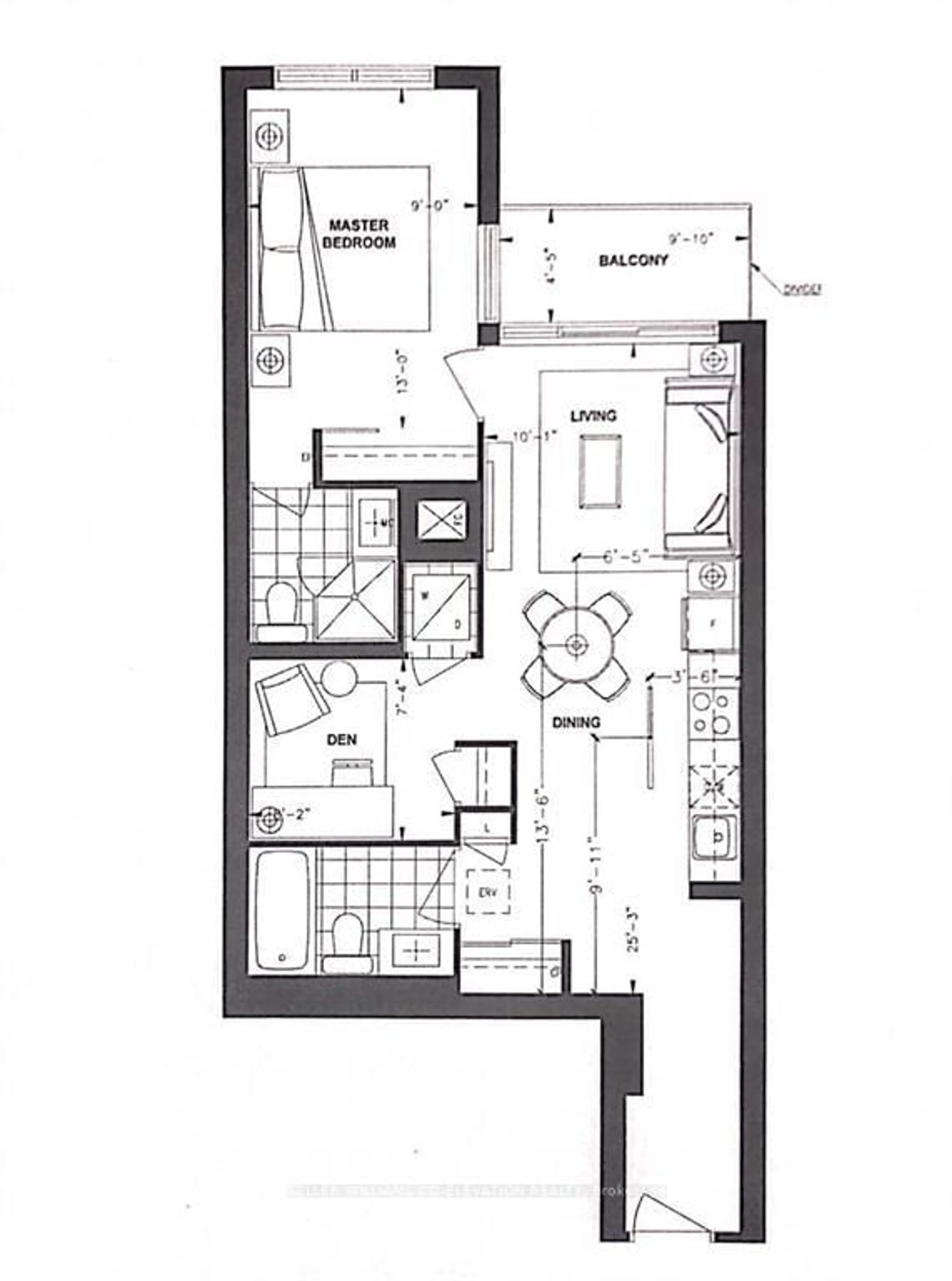 Floor plan for 101 Erskine Ave #2303, Toronto Ontario M4P 1Y5